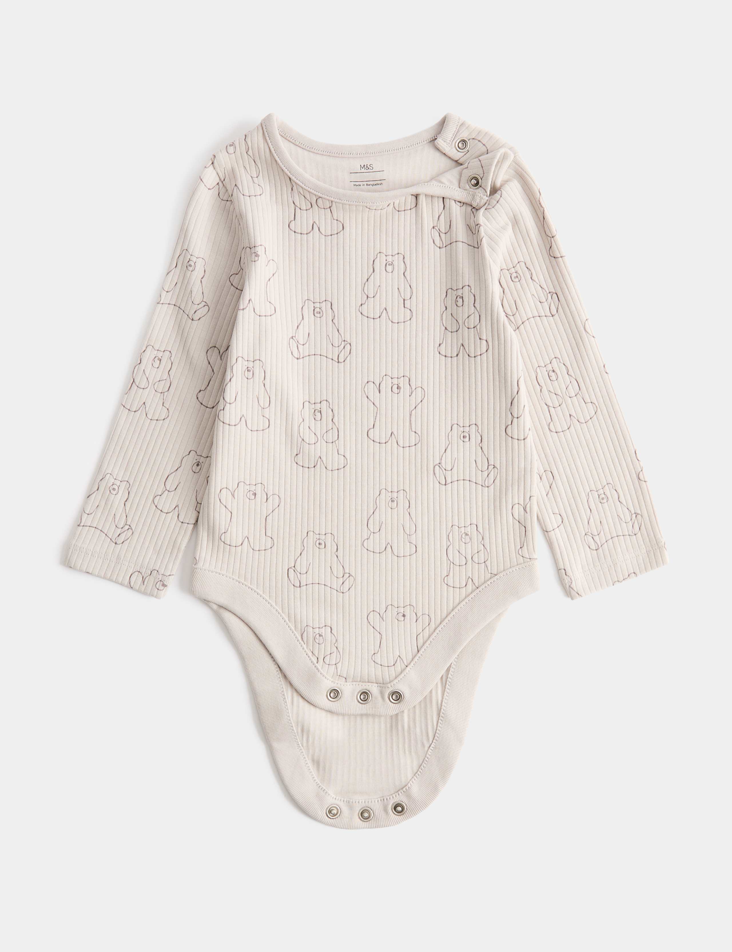 2 Piece Cotton Rich Jersey Bear Dungarees (0 Mths-3 Yrs) 3 of 3