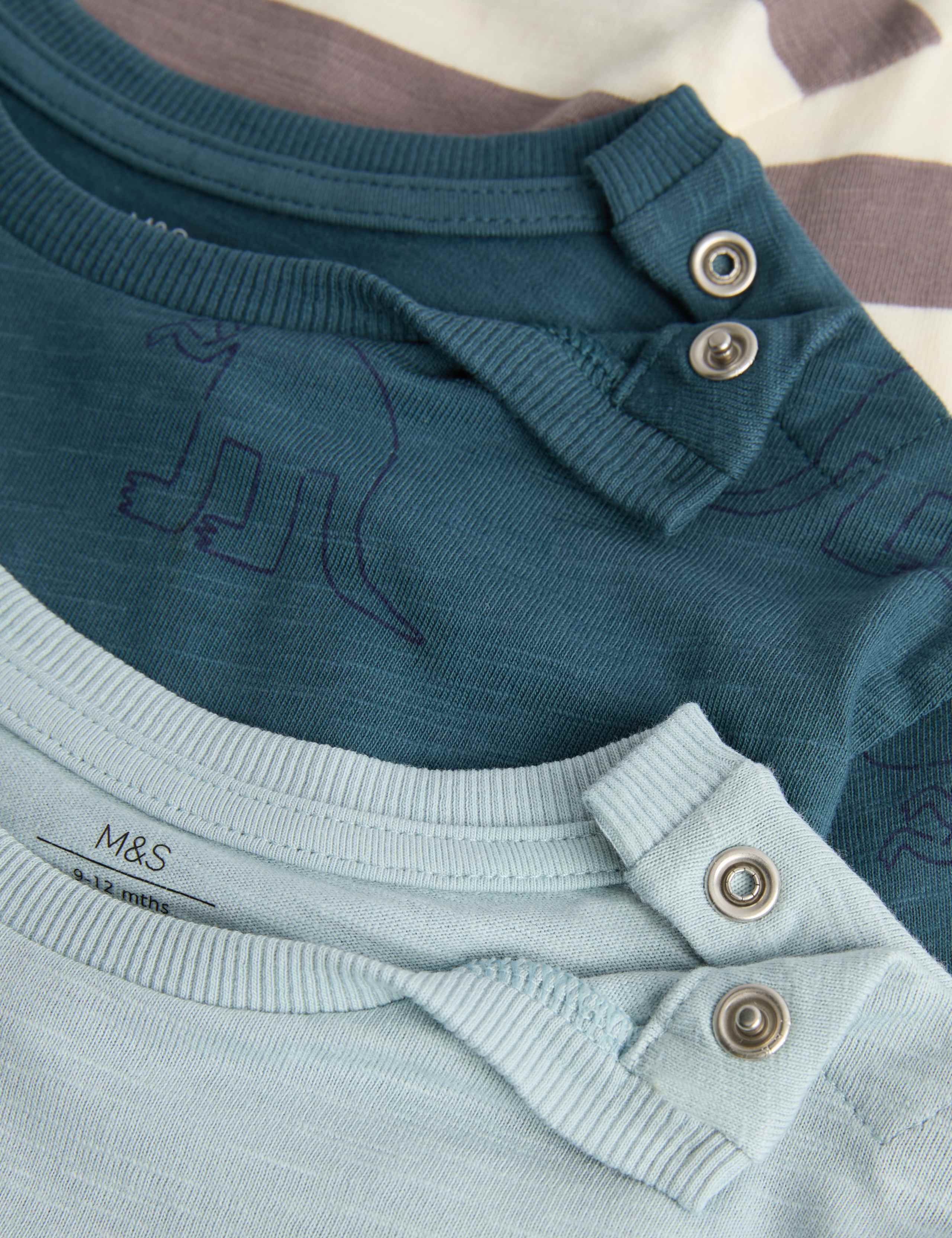 3 Pack Pure Cotton Dino Tops (0-5 Yrs) 2 of 2