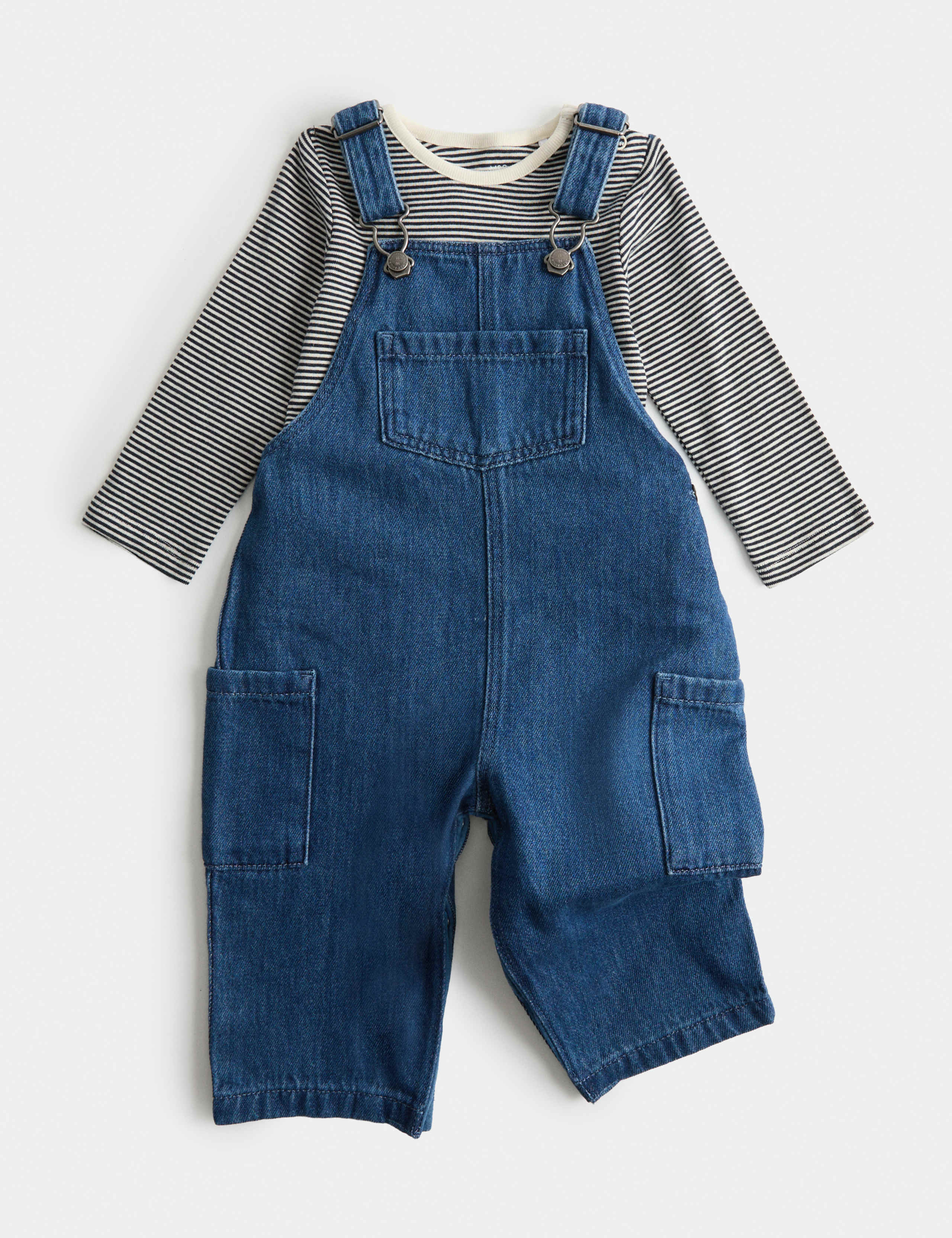 2 Piece Denim Dungaree Outfit (0-3 Yrs) 1 of 3
