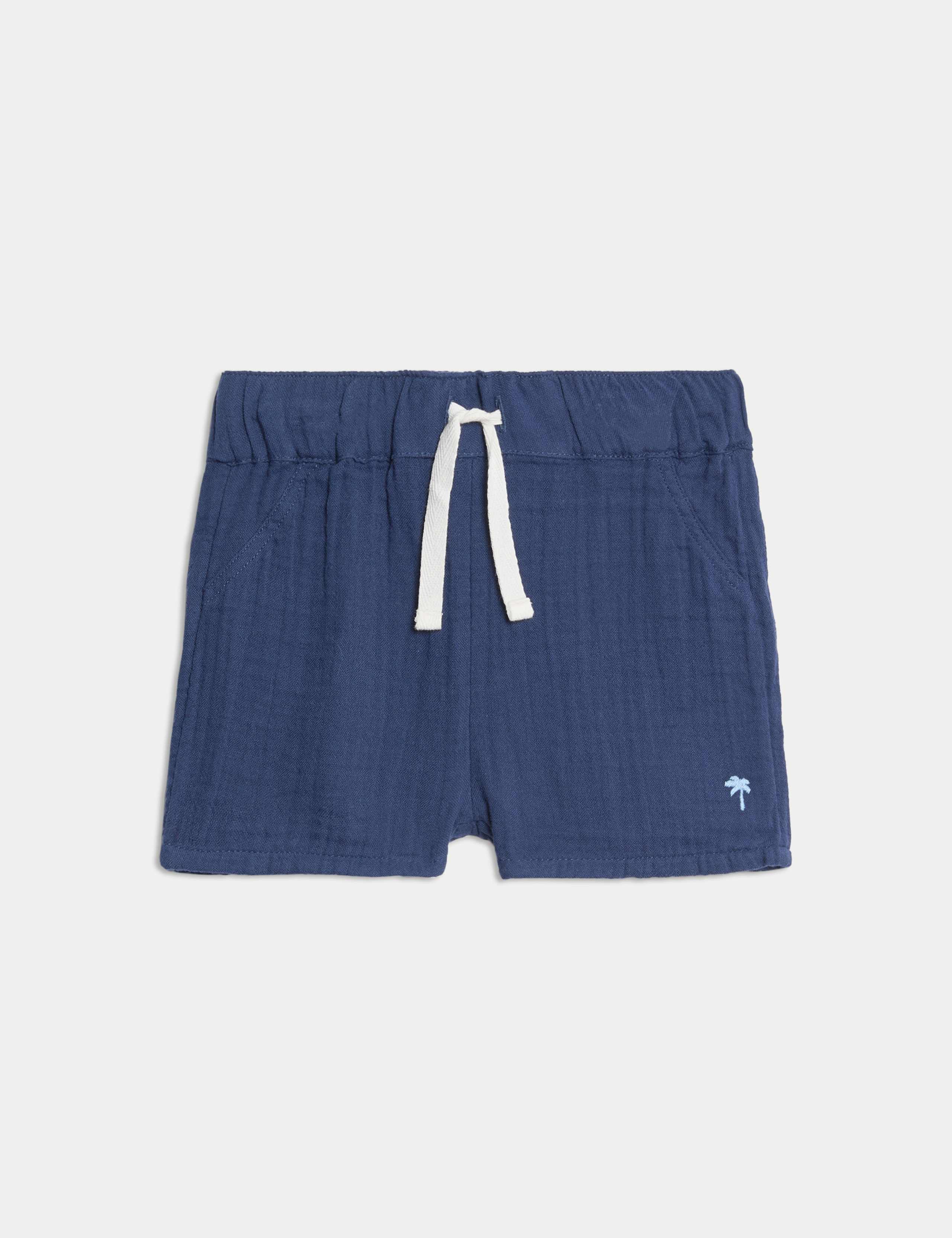 Pure Cotton Double Cloth Shorts (0-3 Yrs) 1 of 3