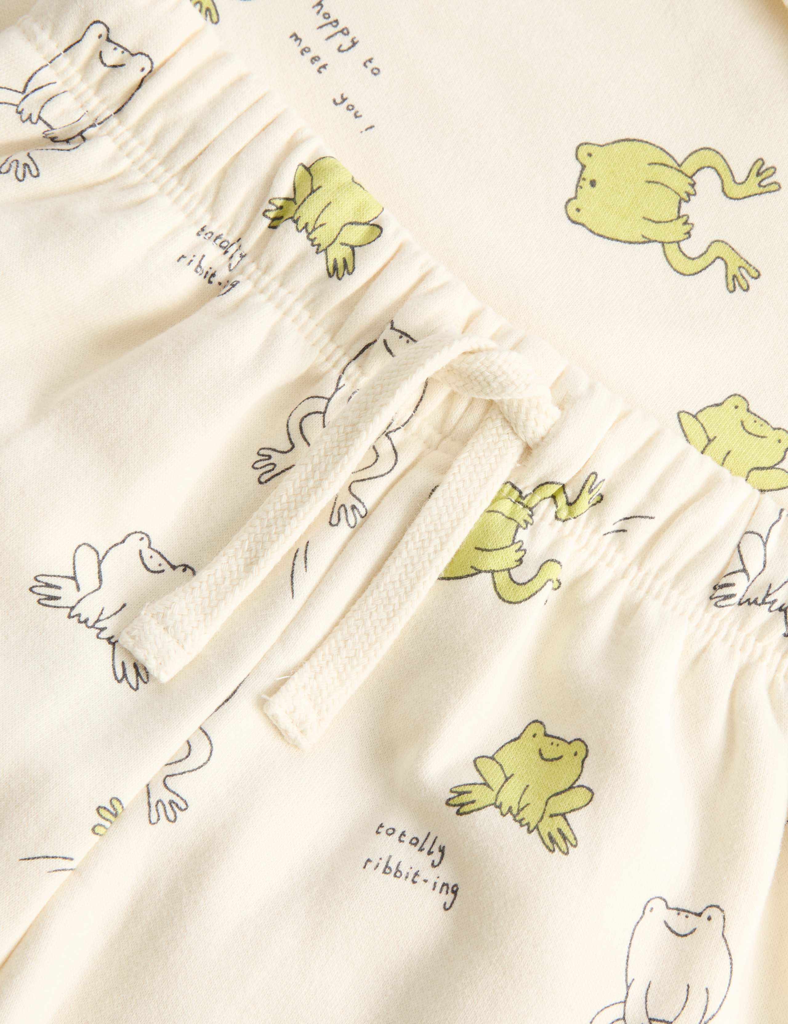 Cotton Rich Frog Print Outfit (0-5 Yrs) 2 of 2