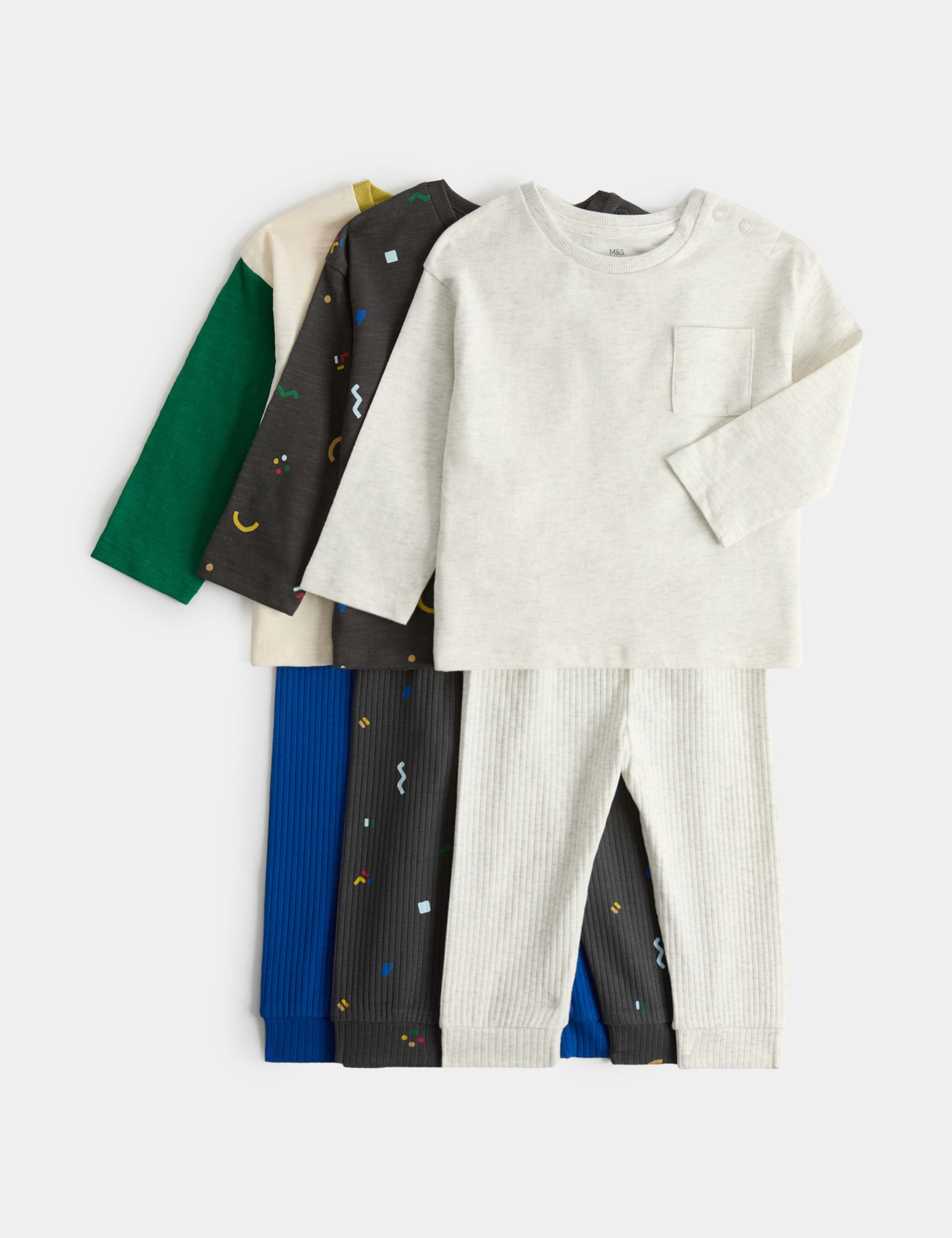 6 Pack Cotton Rich Top & Leggings Sets (0 Mths-3 Yrs) 1 of 3