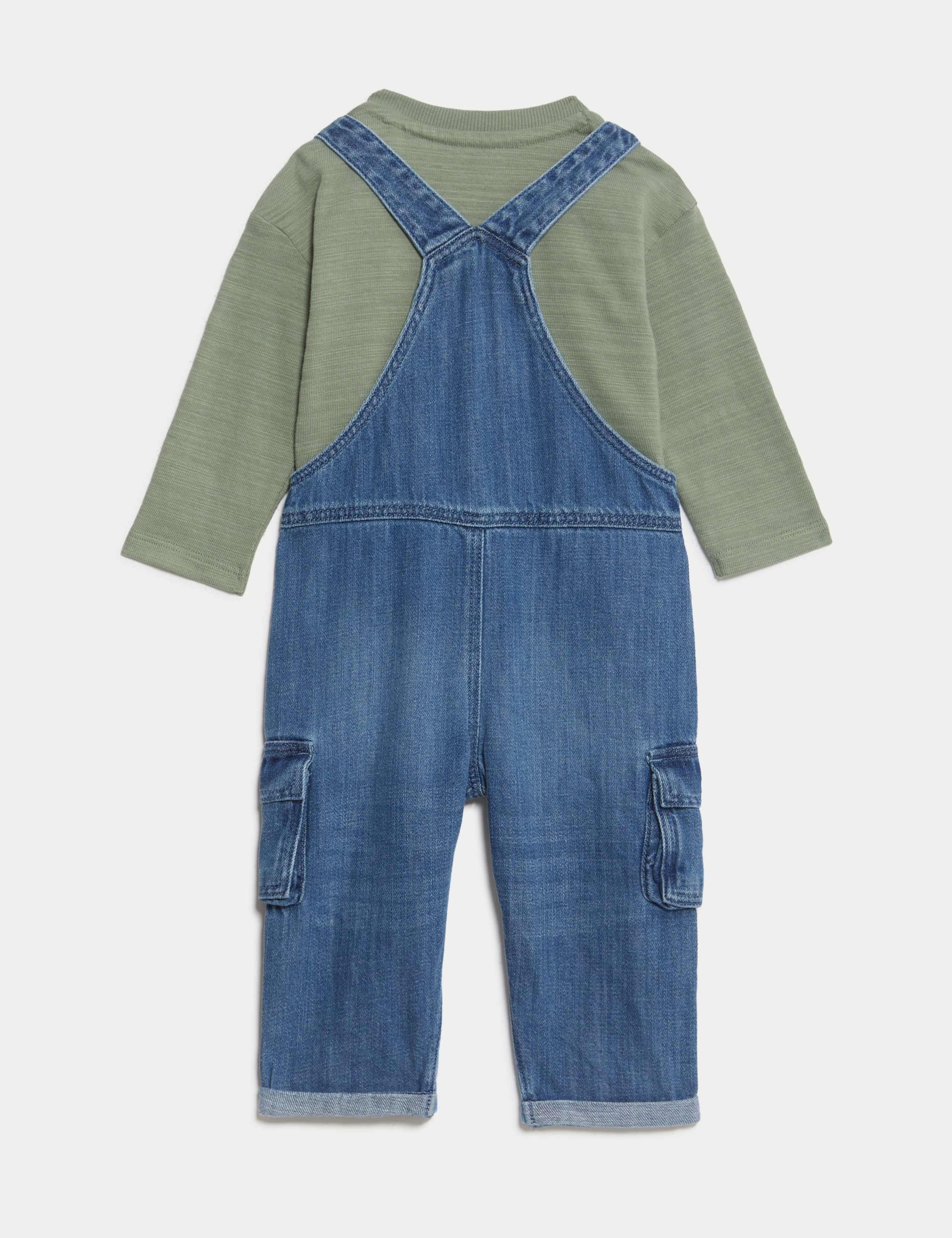 2pc Dungarees & Long Sleeve T-Shirt Set (0-3 Yrs) 2 of 6