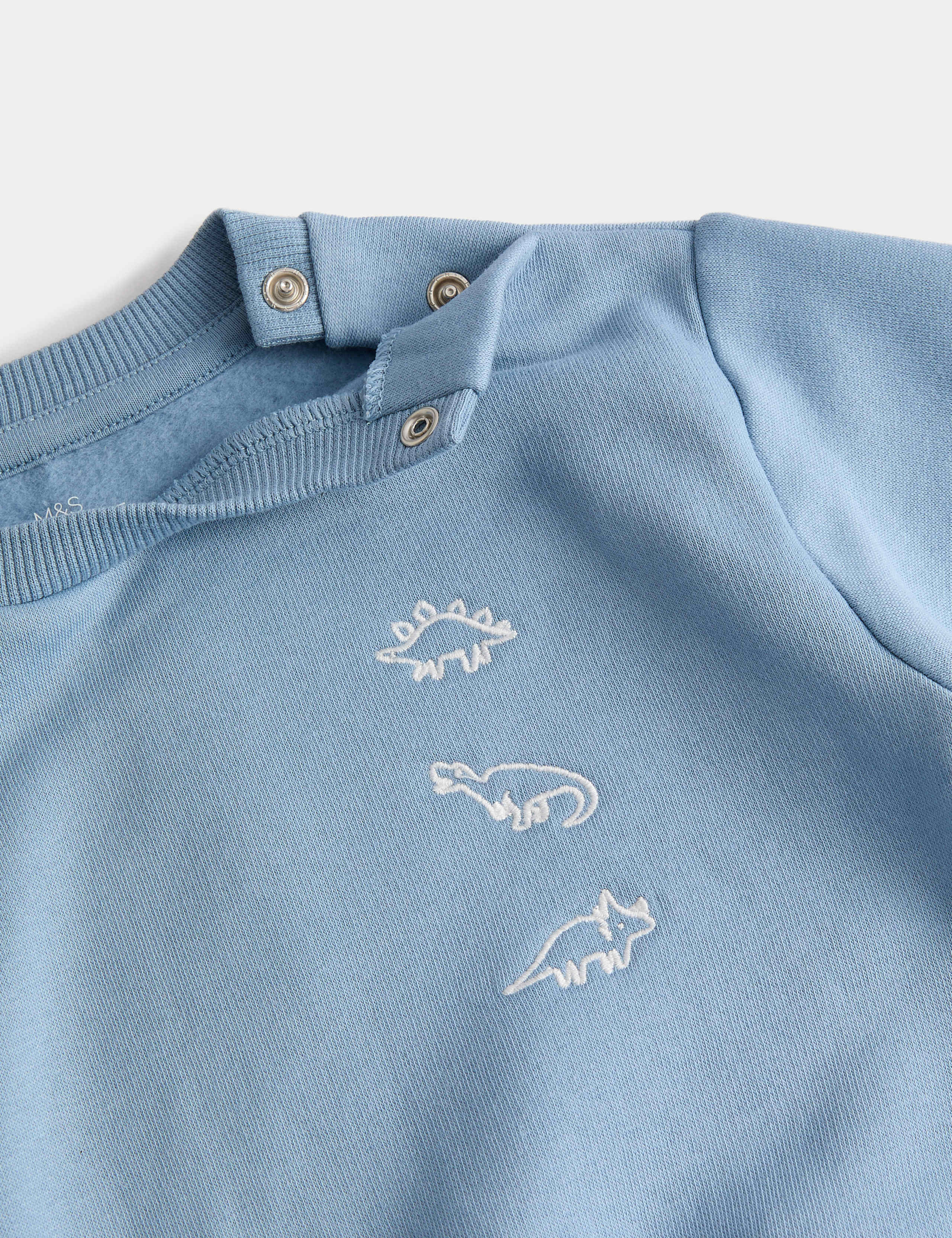 2pc Cotton Cotton Embroidered Dinosaur Outfit (0 Mths-3 Yrs) 2 of 3