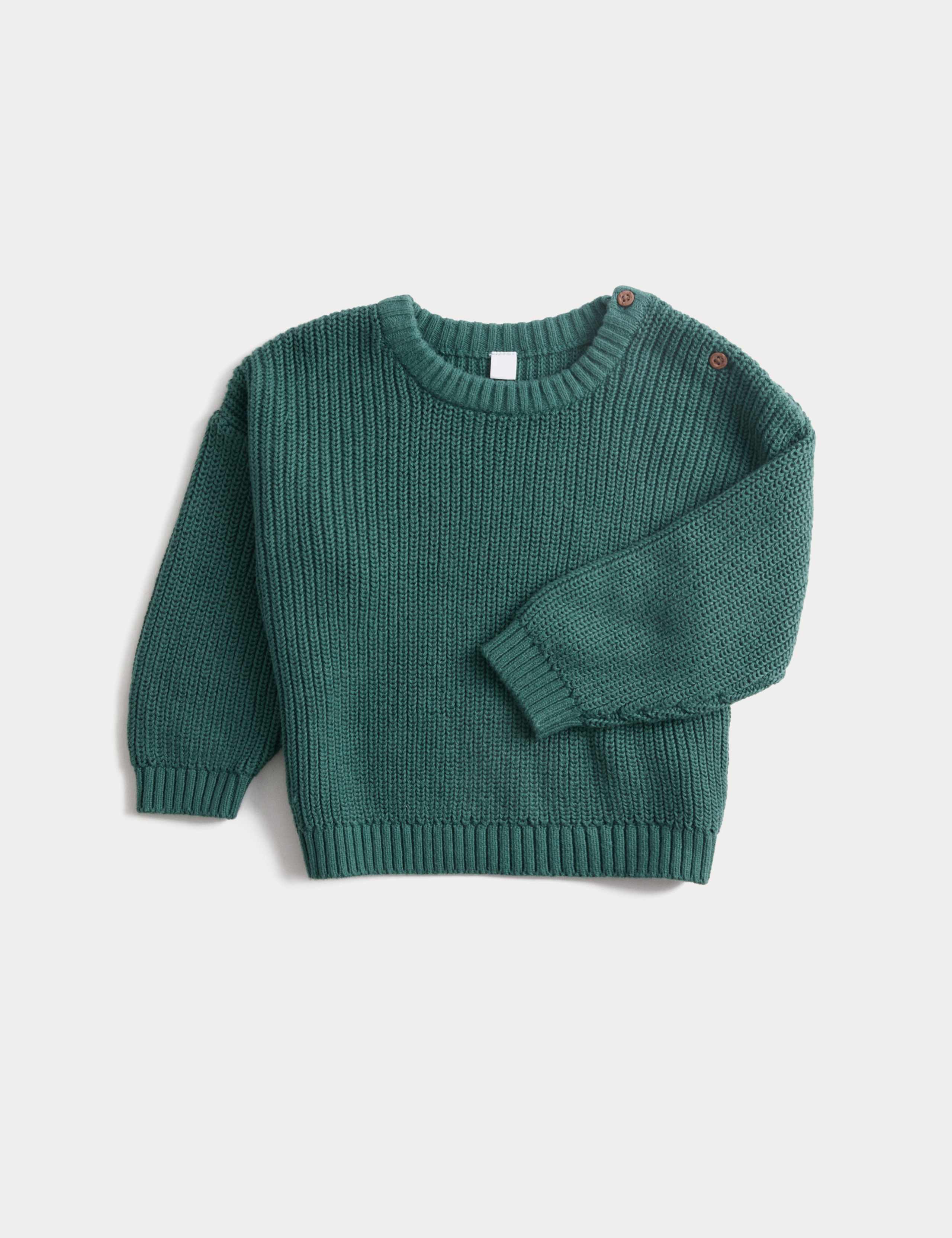 Pure Cotton Knitted Jumper (0-6 Yrs) 1 of 2