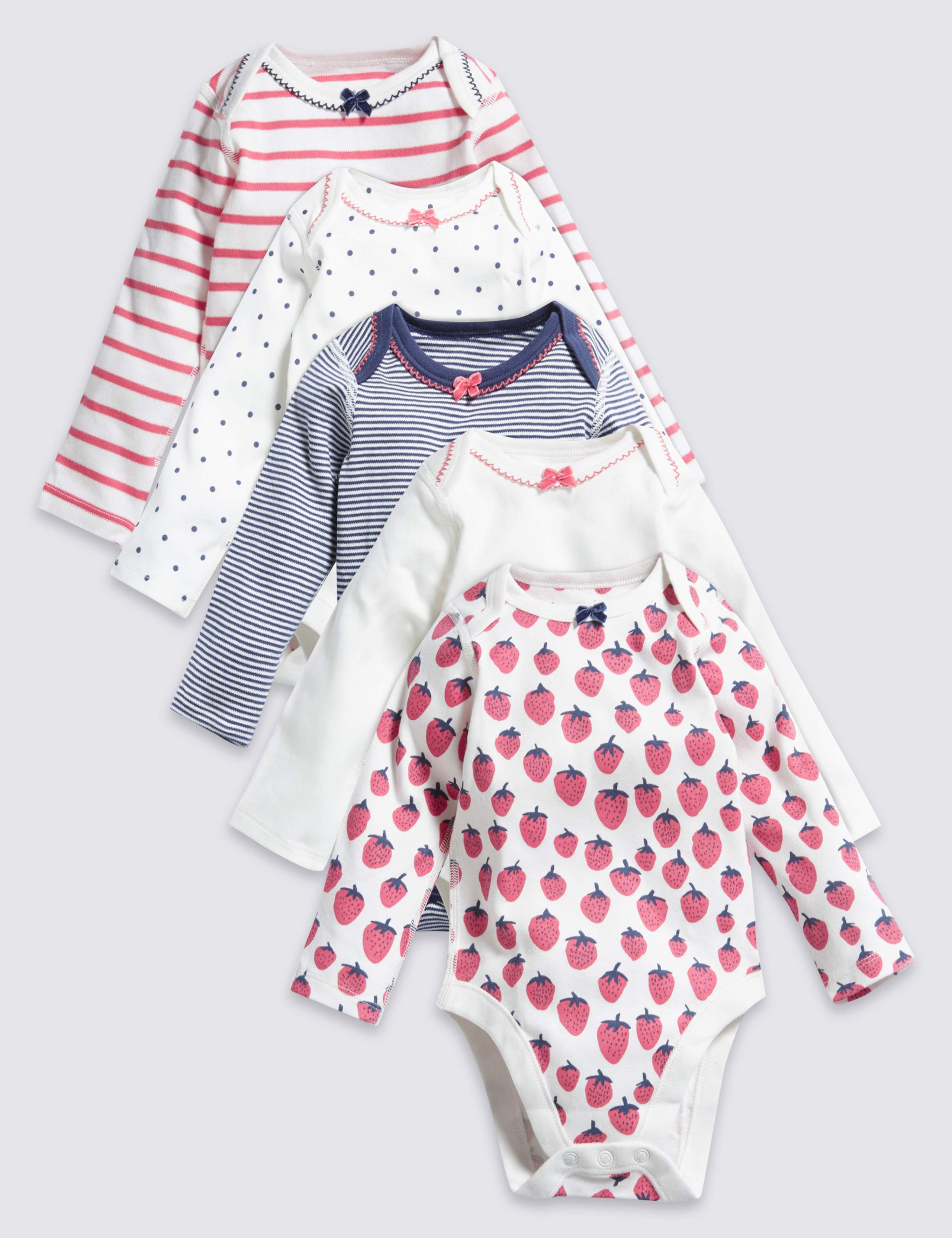 5 Pack Long Sleeve Bodysuits 1 of 6