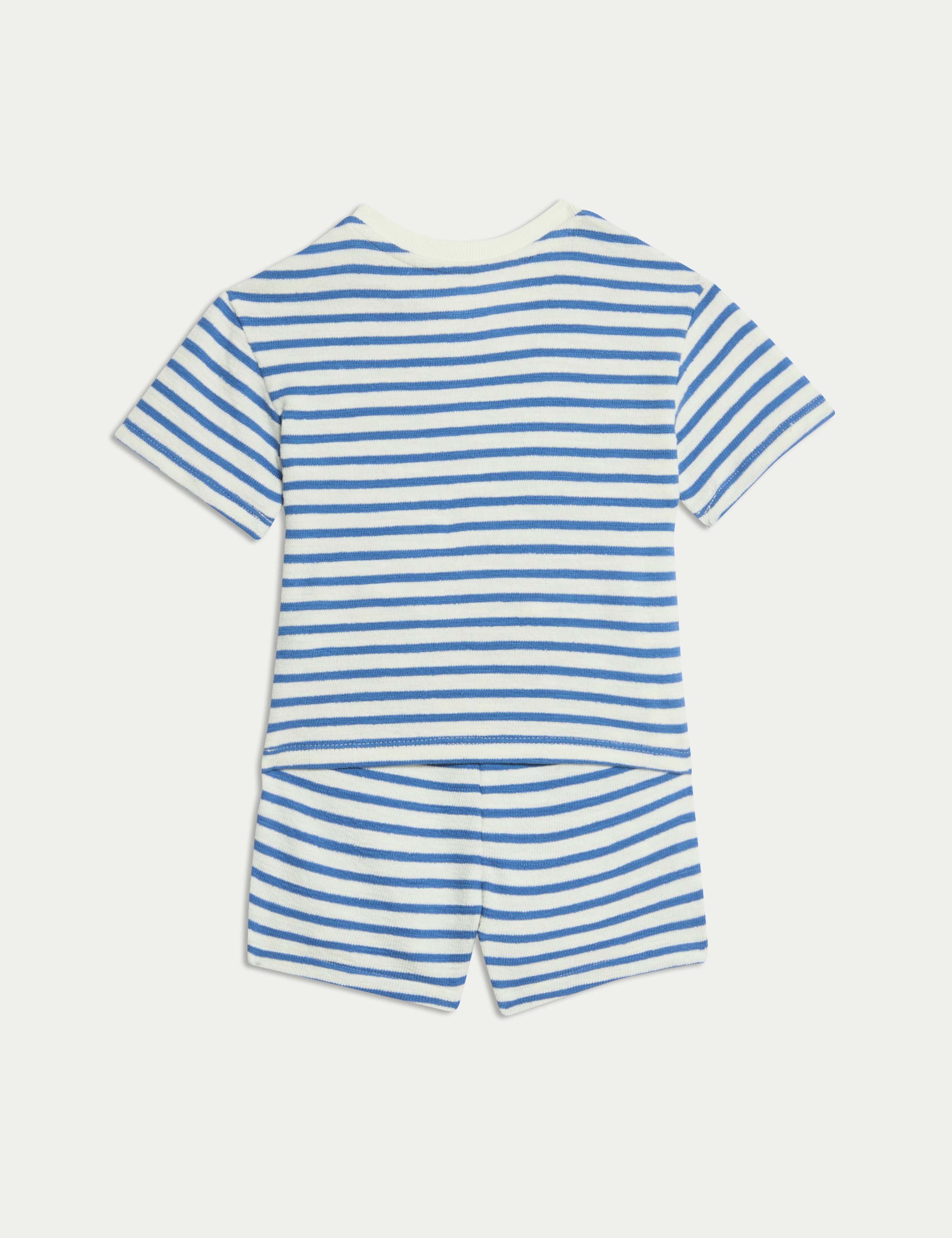 2pc Pure Cotton Striped Short Outfit (0-3 Yrs) 2 of 6