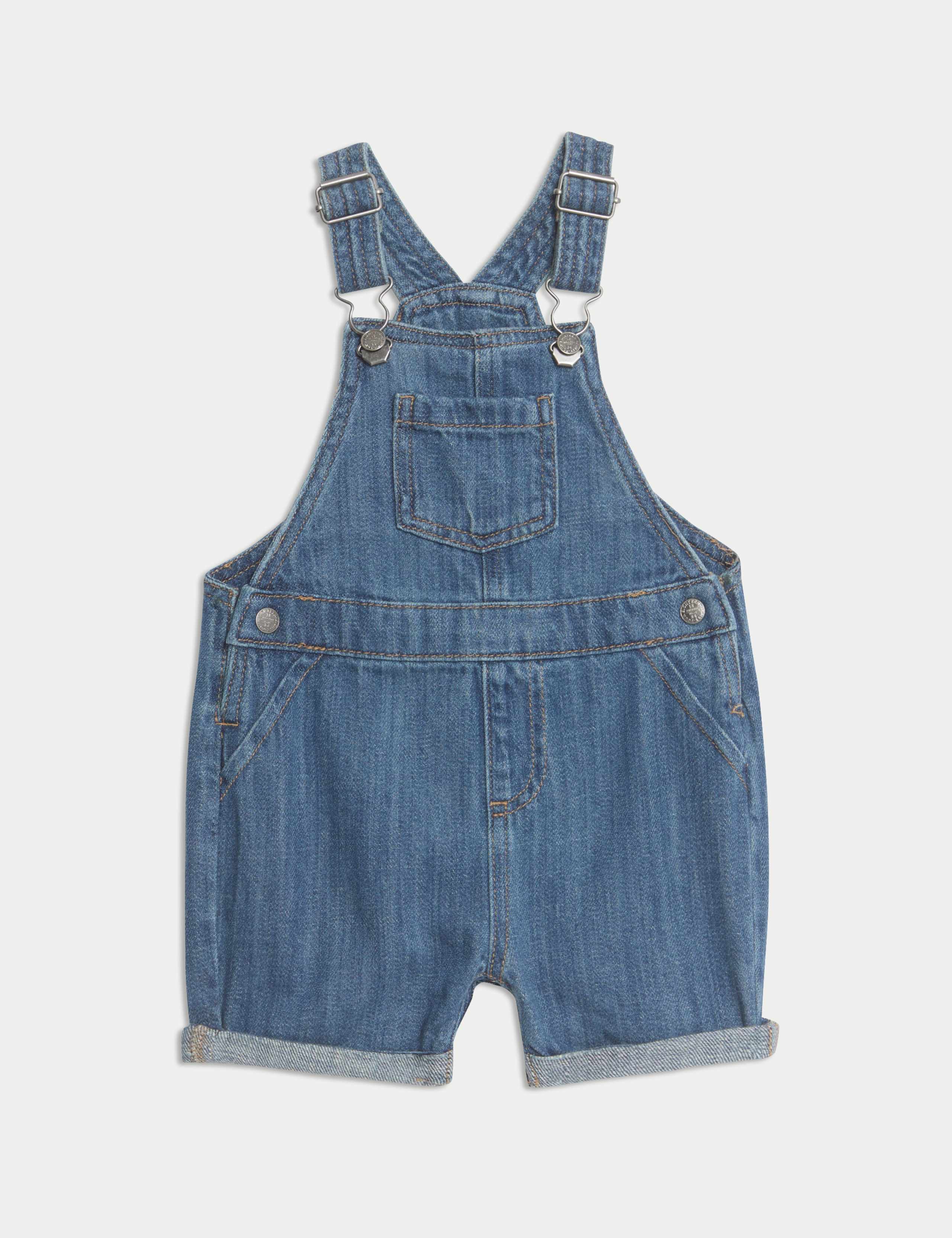 2pc Cotton Rich Denim Bibshort (0-3 Yrs) 3 of 6