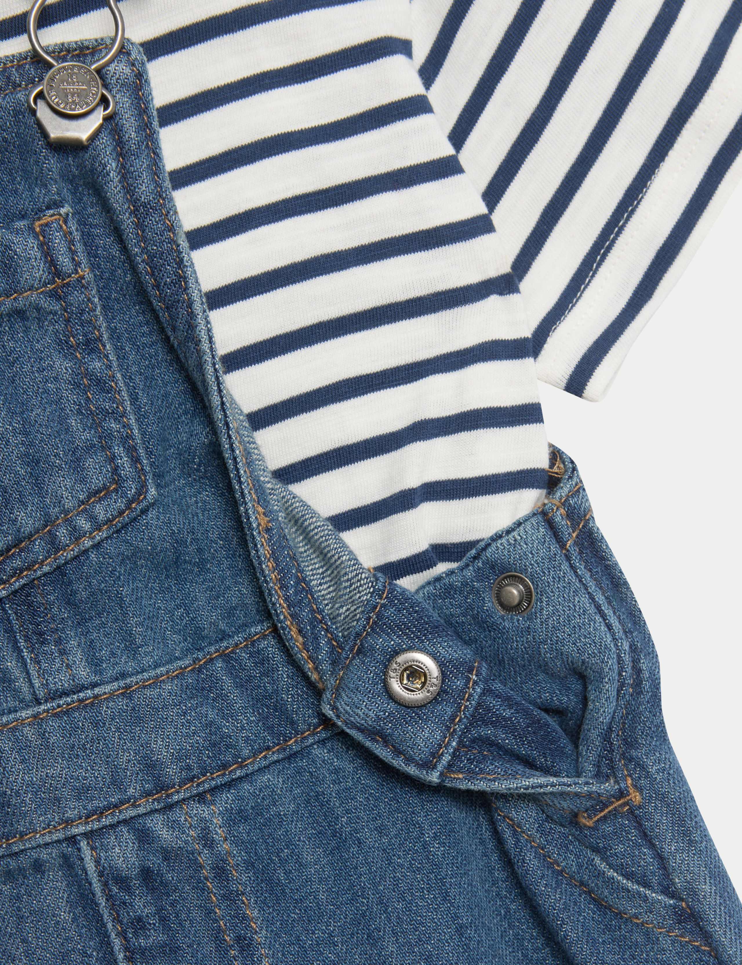 2pc Cotton Rich Denim Bibshort (0-3 Yrs) 5 of 6