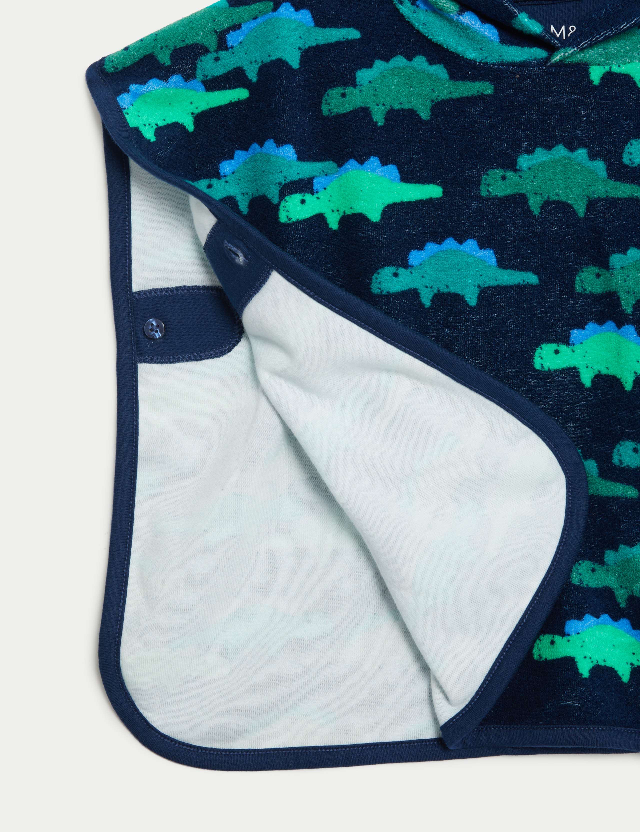 Cotton Rich Towelling Dino Hooded Poncho (0-3 Yrs) 3 of 3