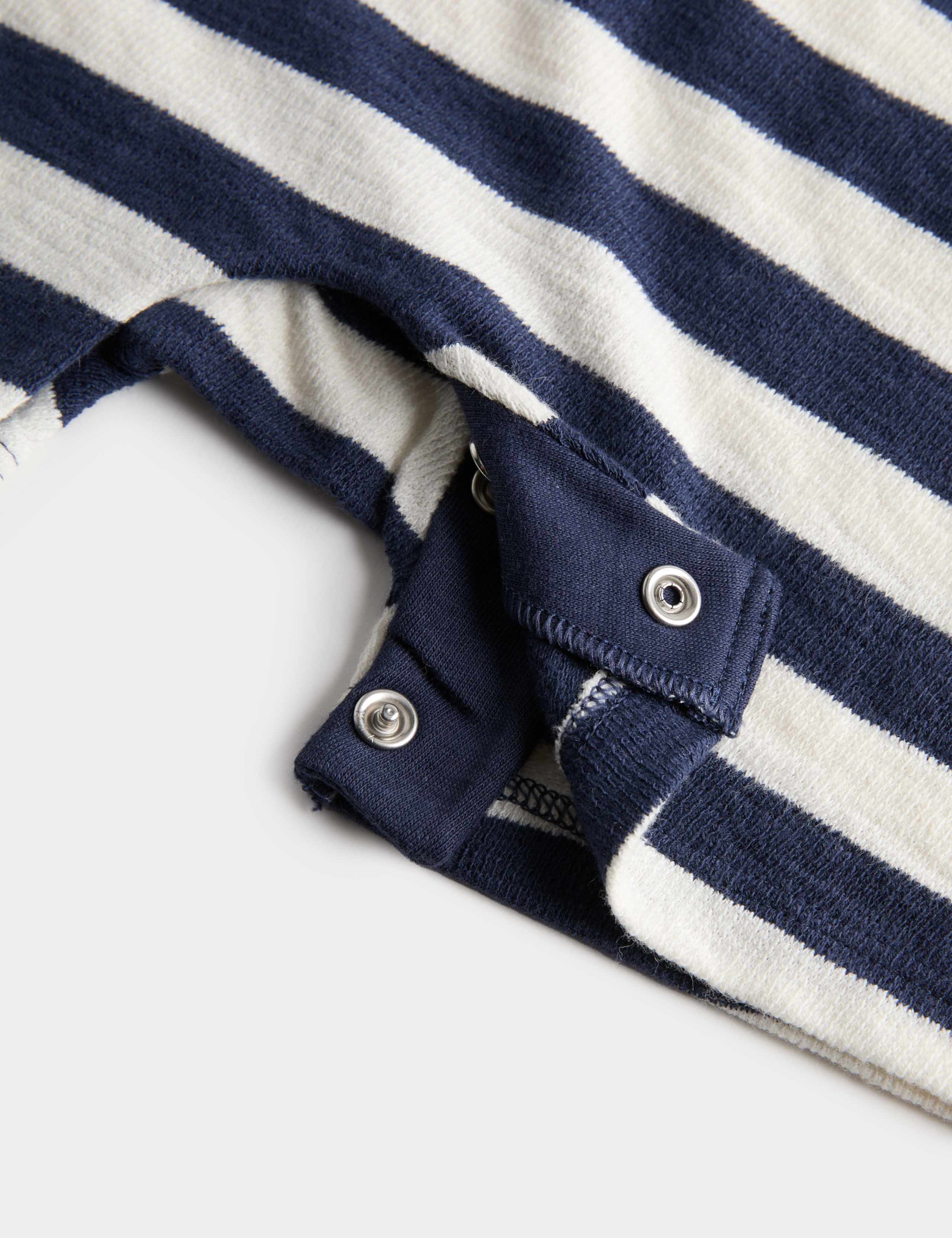 Pure Cotton Jersey Striped Romper (0-3 Yrs) 3 of 3