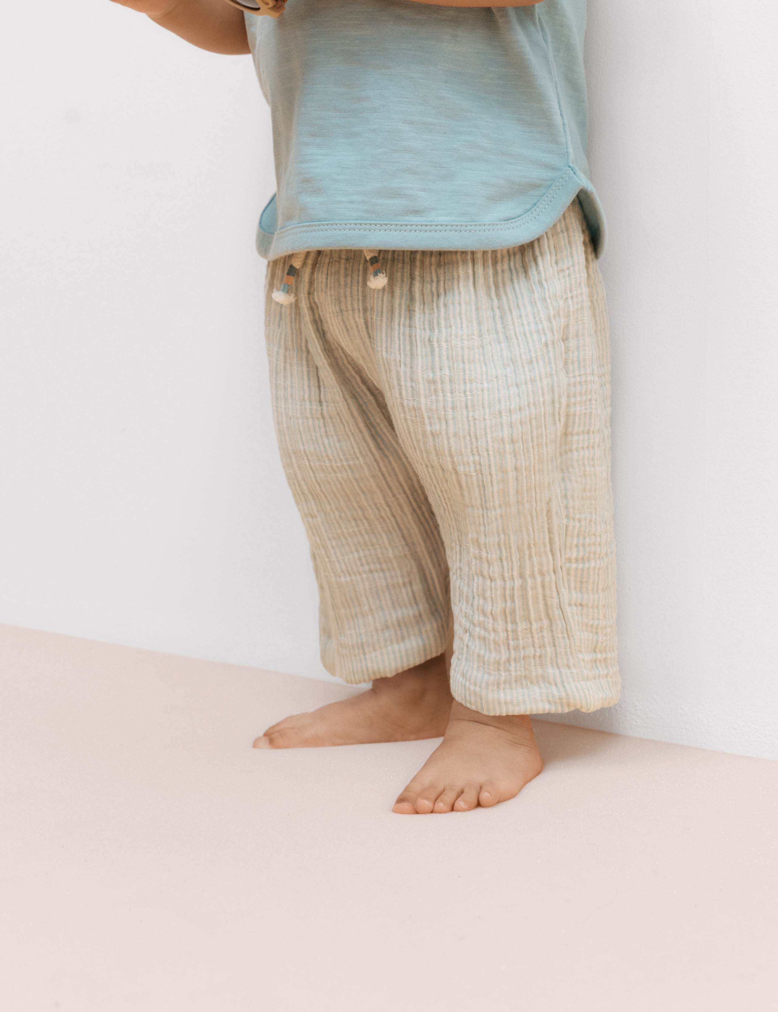 Pure Cotton Striped Trousers (0-5 Yrs) 3 of 5