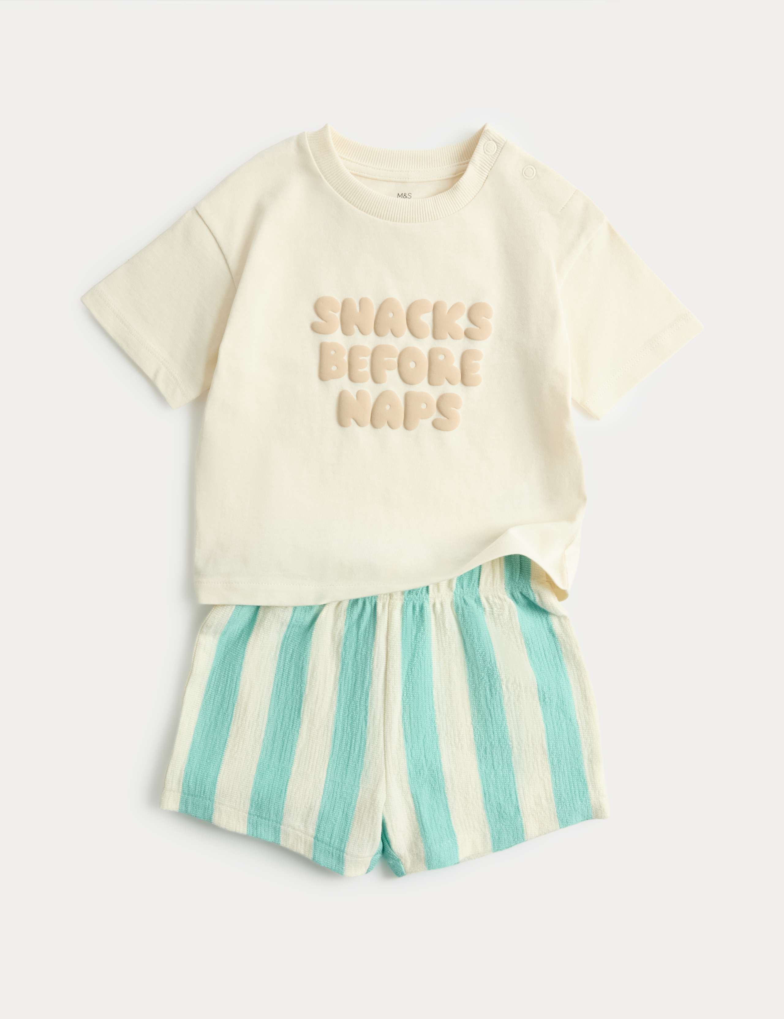 Pure Cotton Slogan Top & Bottom Outfit (0-5 Yrs) 1 of 2
