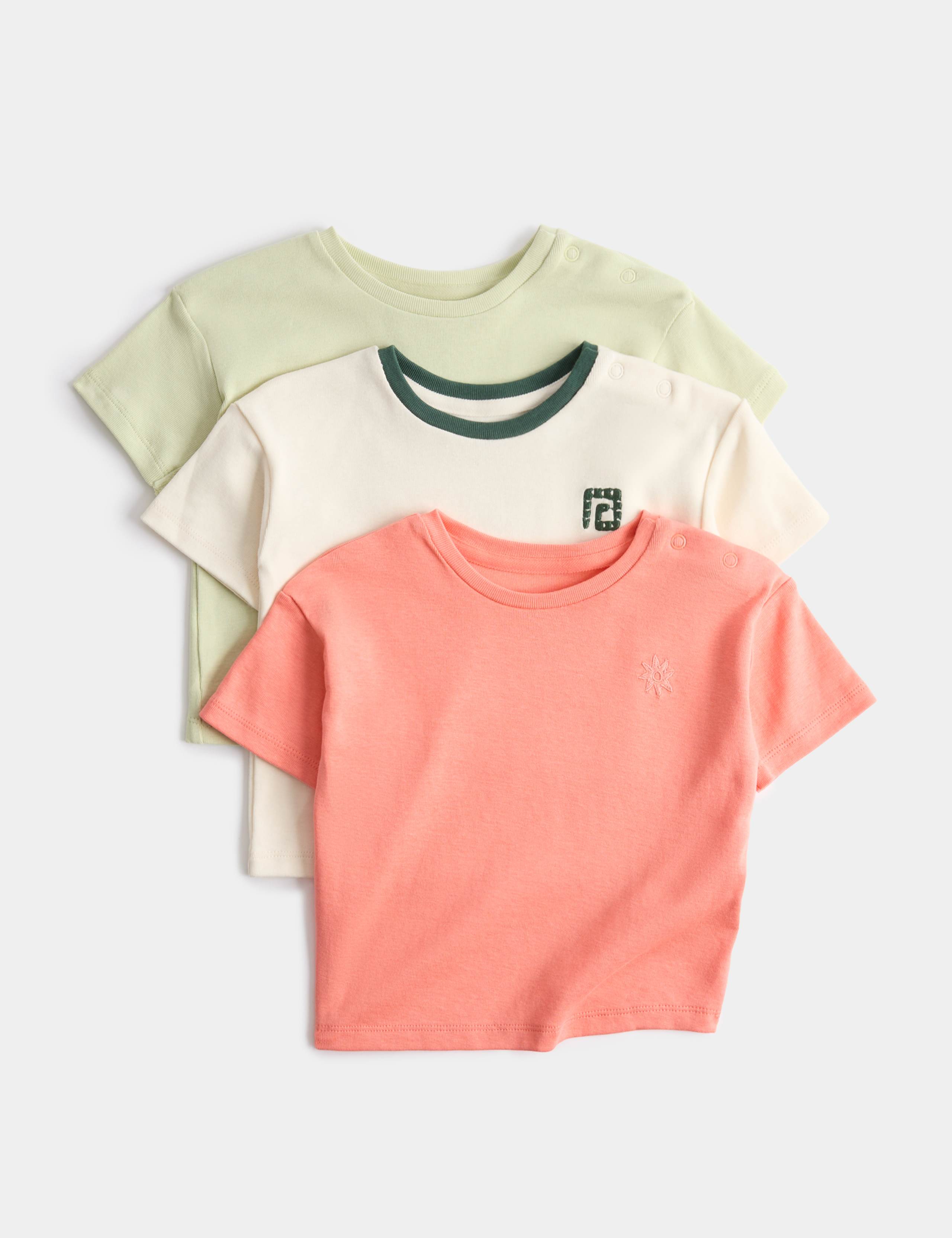 3 Pack Pure Cotton Jersey Tops (0-5 Yrs) 1 of 2