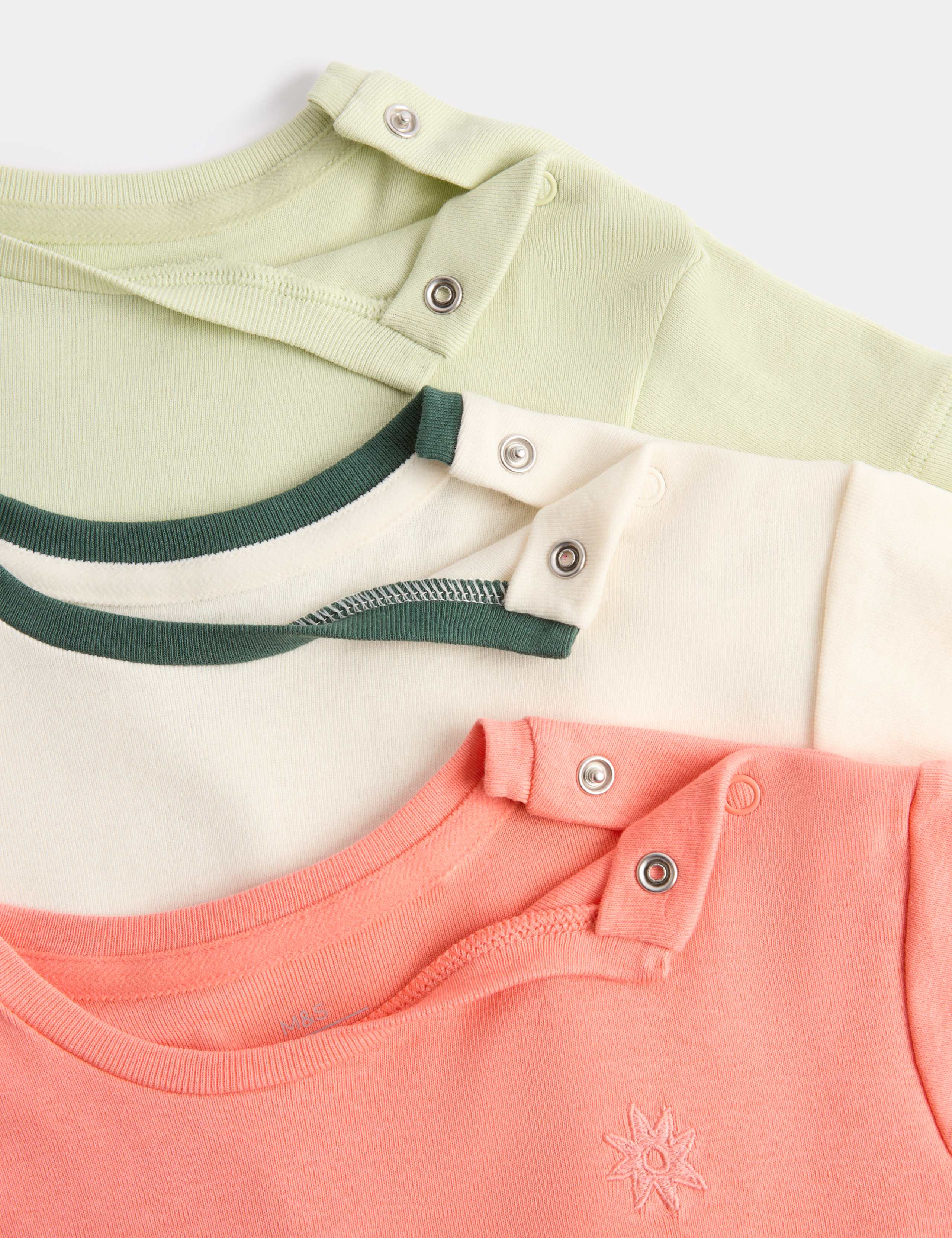 3 Pack Pure Cotton Jersey Tops (0-5 Yrs) 2 of 2