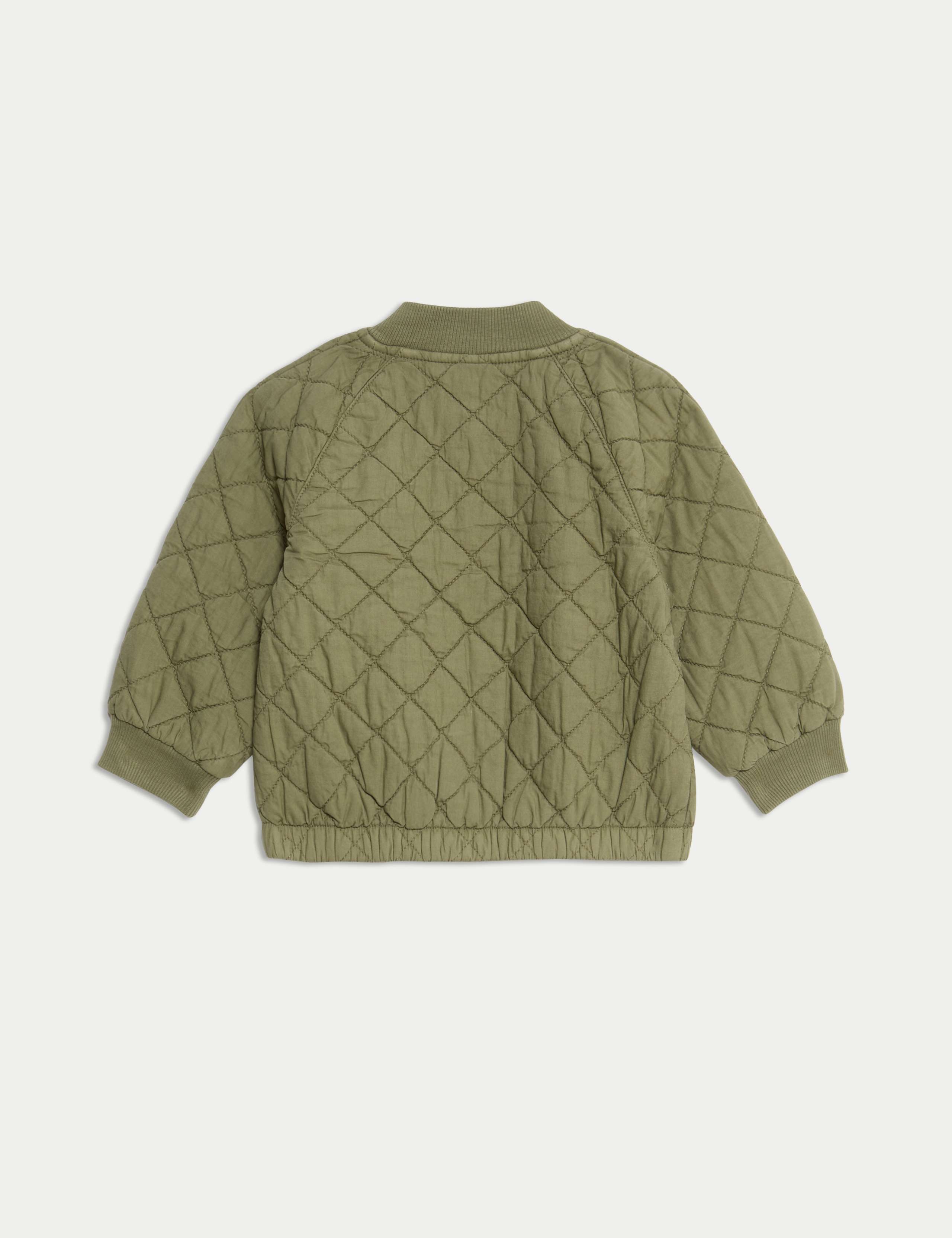 Pure Cotton Quilted Zip Jacket (0-3 Yrs) 2 of 3