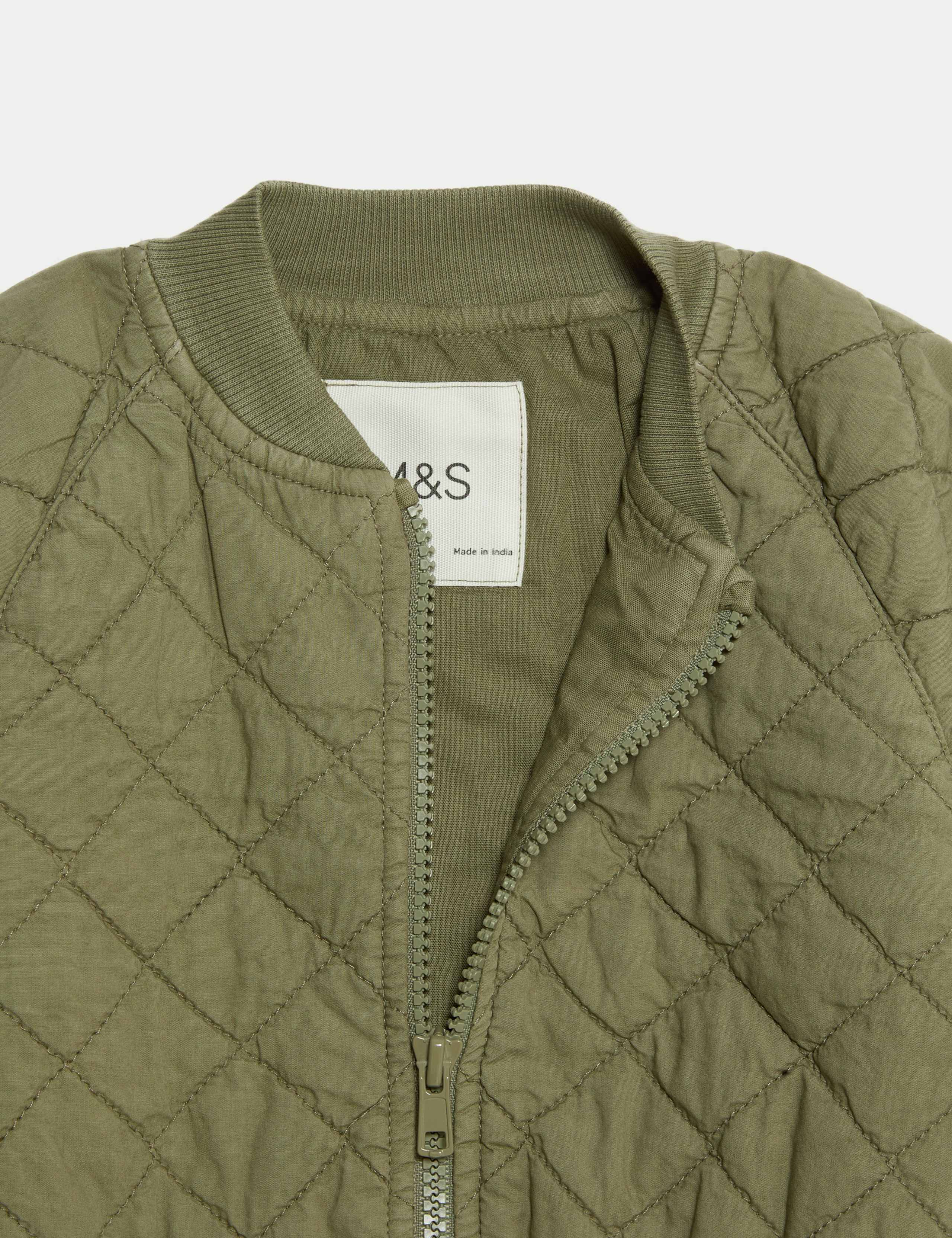 Pure Cotton Quilted Zip Jacket (0-3 Yrs) 3 of 3