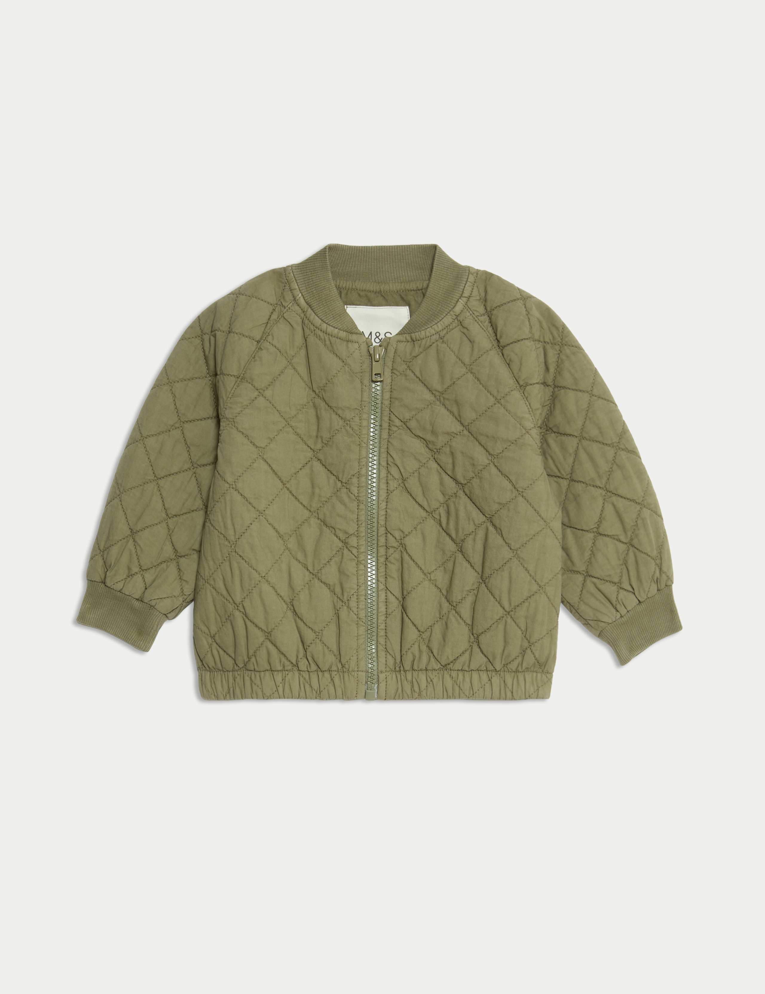 Pure Cotton Quilted Zip Jacket (0-3 Yrs) 1 of 3