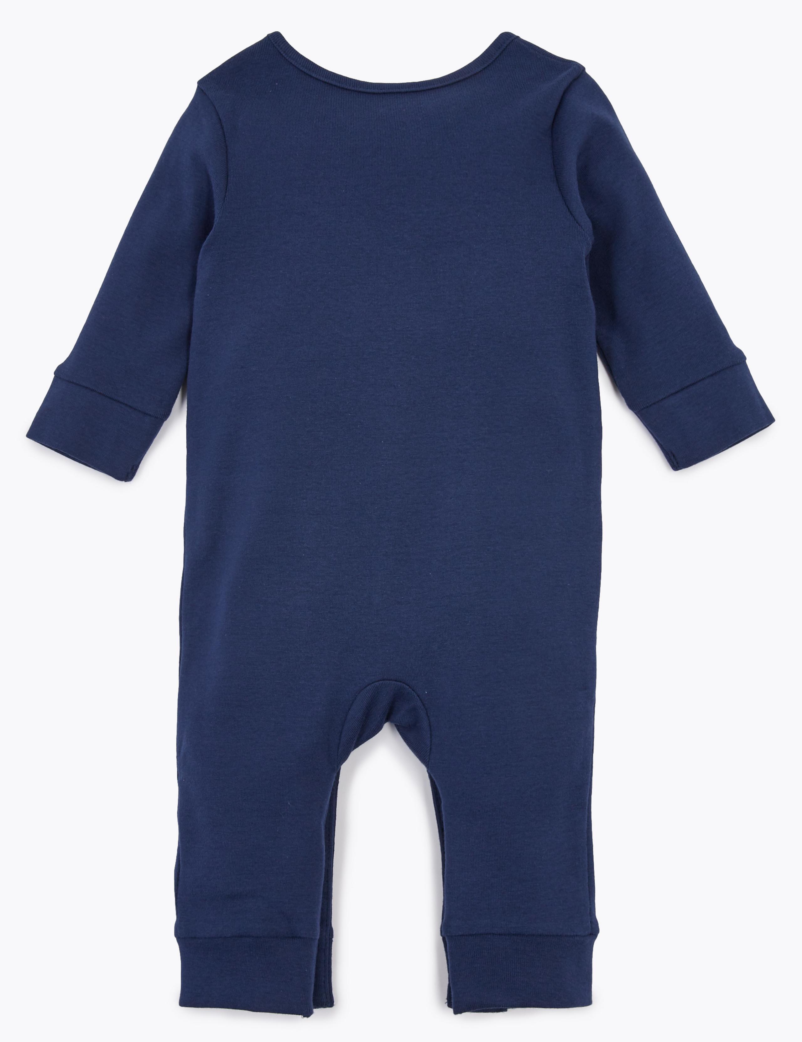 Cotton Watch Me Grow Slogan All in One (0-12 Mths) 2 of 4