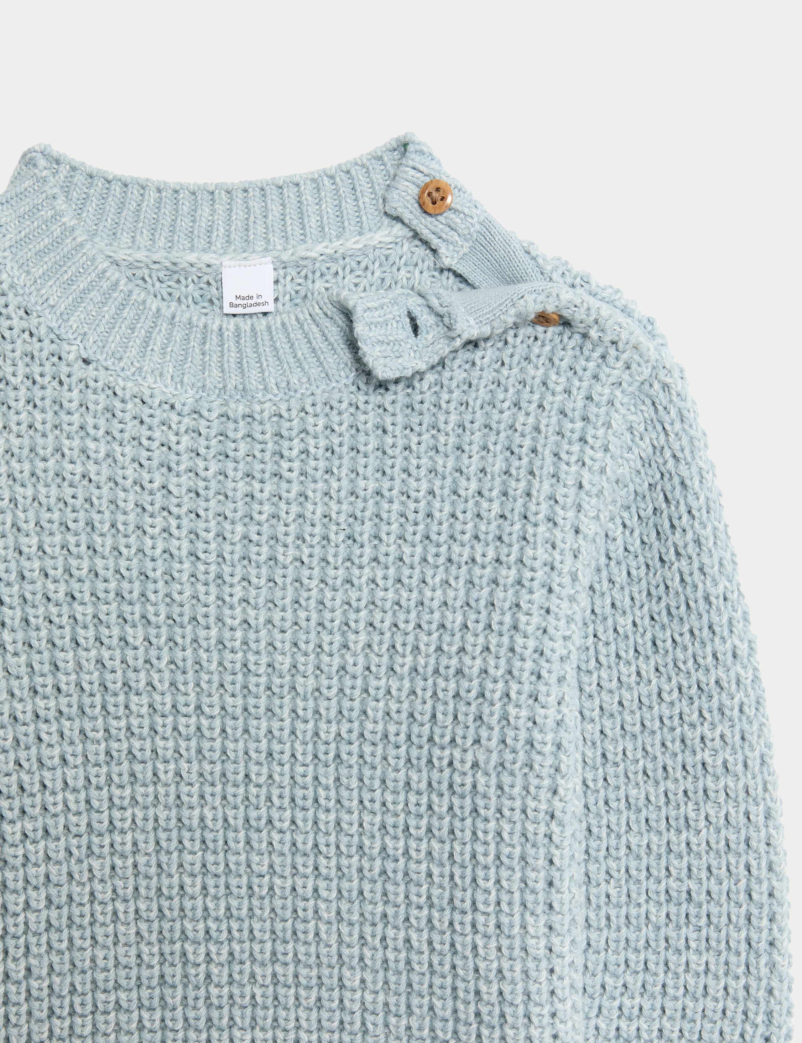 Pure Cotton Open Knit Jumper (0-3 Yrs) 2 of 3