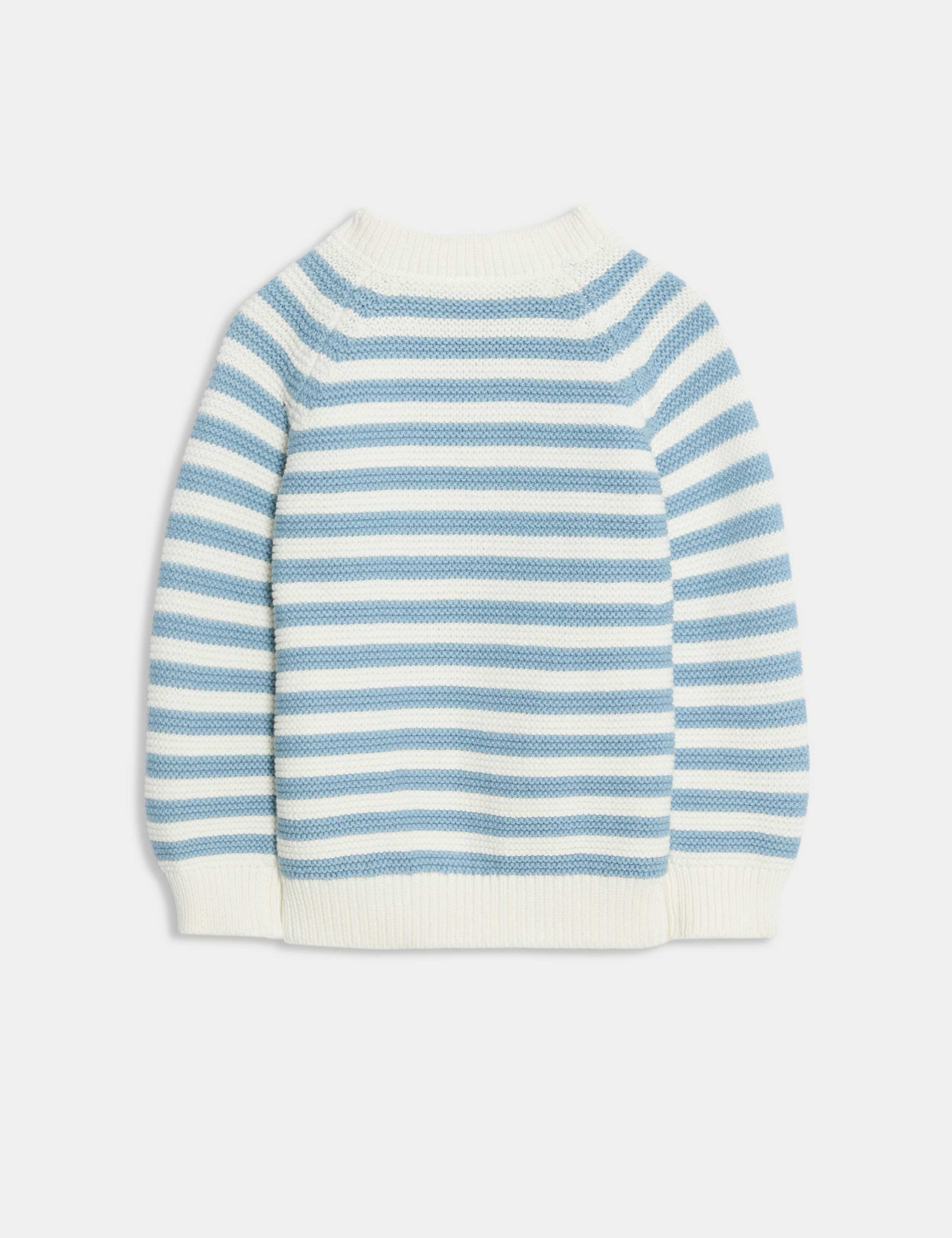 Pure Cotton Striped Knitted Jumper (0-3 Yrs) 2 of 3