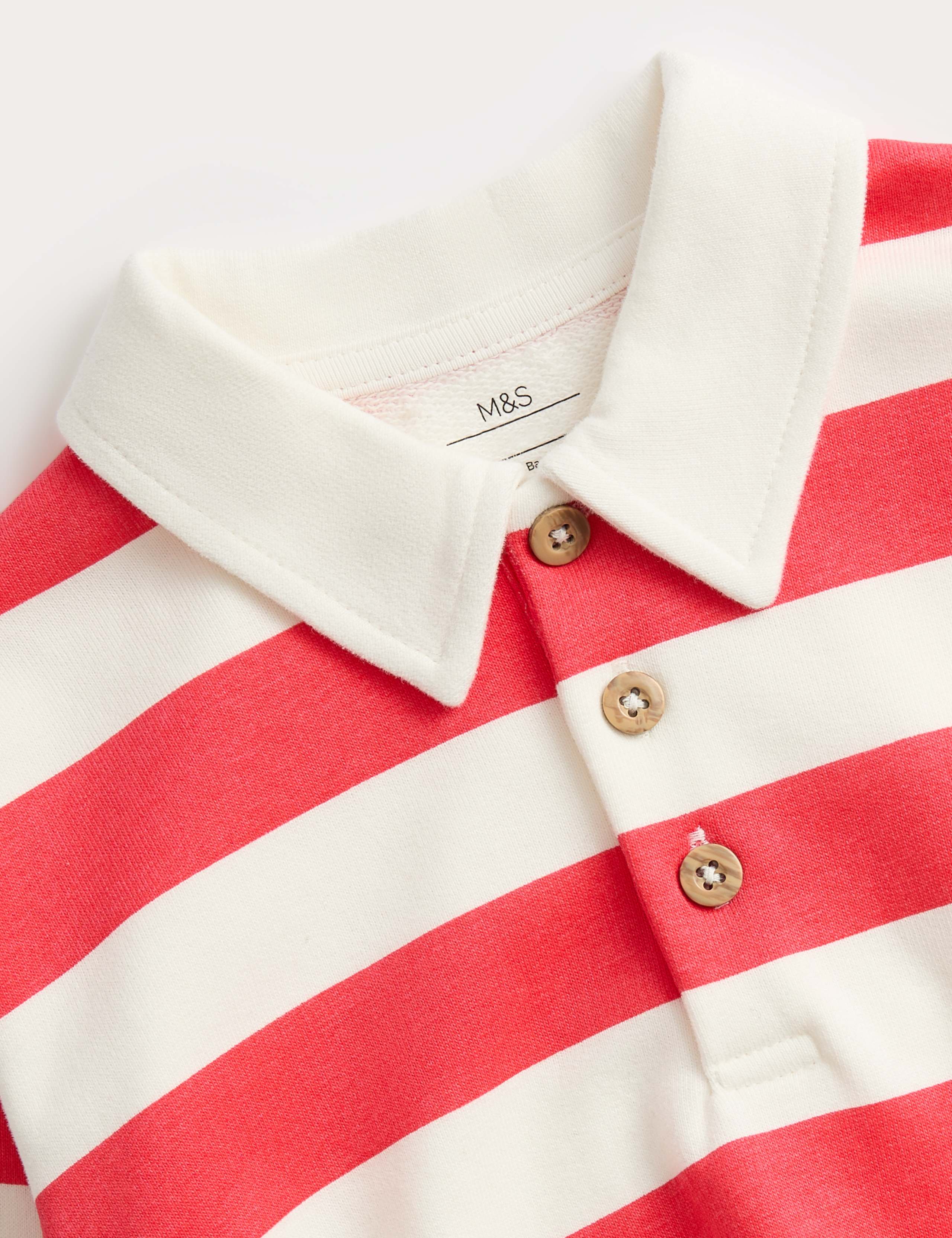 Cotton Rich Striped Rugby Sweatshirt (0-6 Yrs) 2 of 2