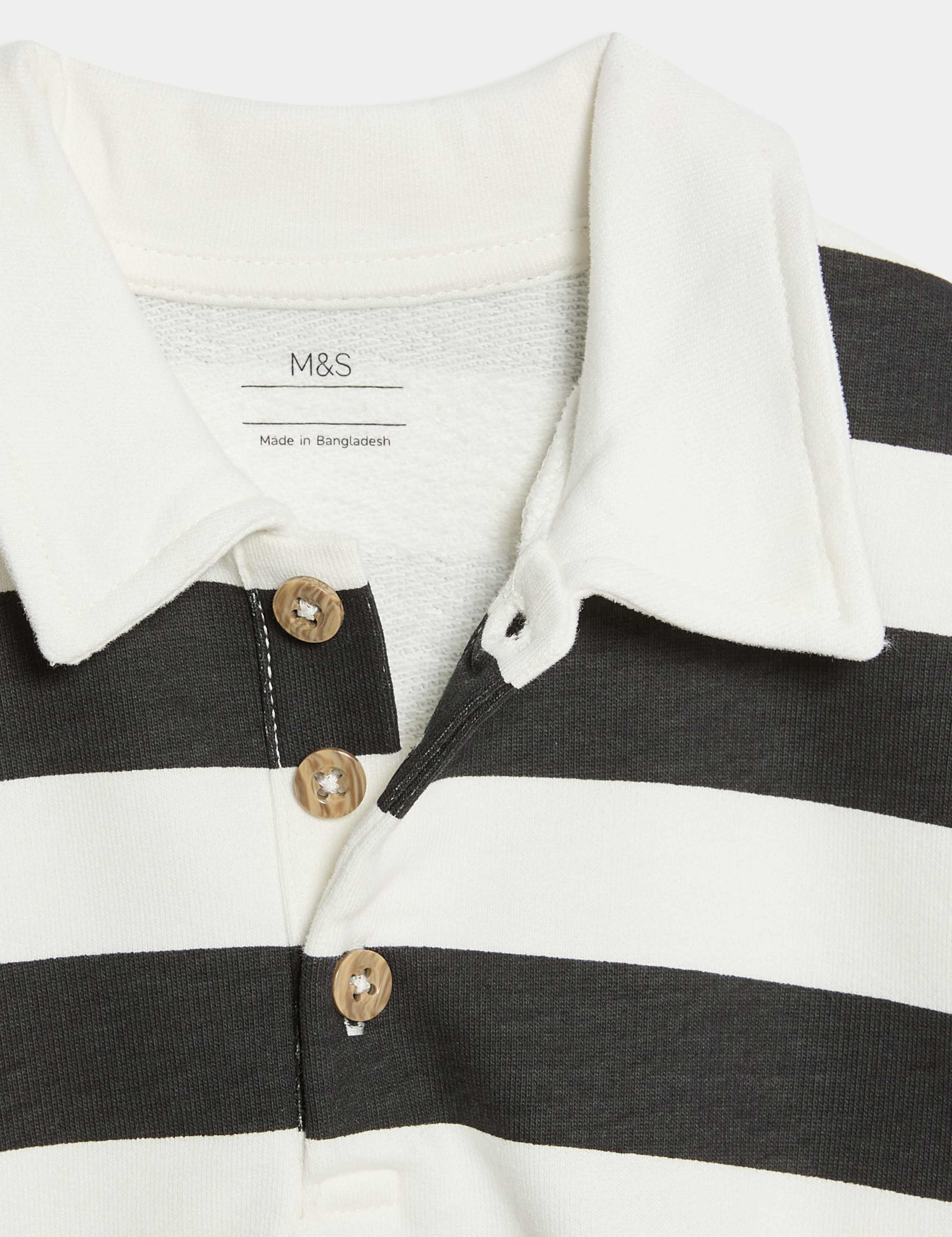 Cotton Rich Striped Rugby Sweatshirt (0-6 Yrs) 3 of 3