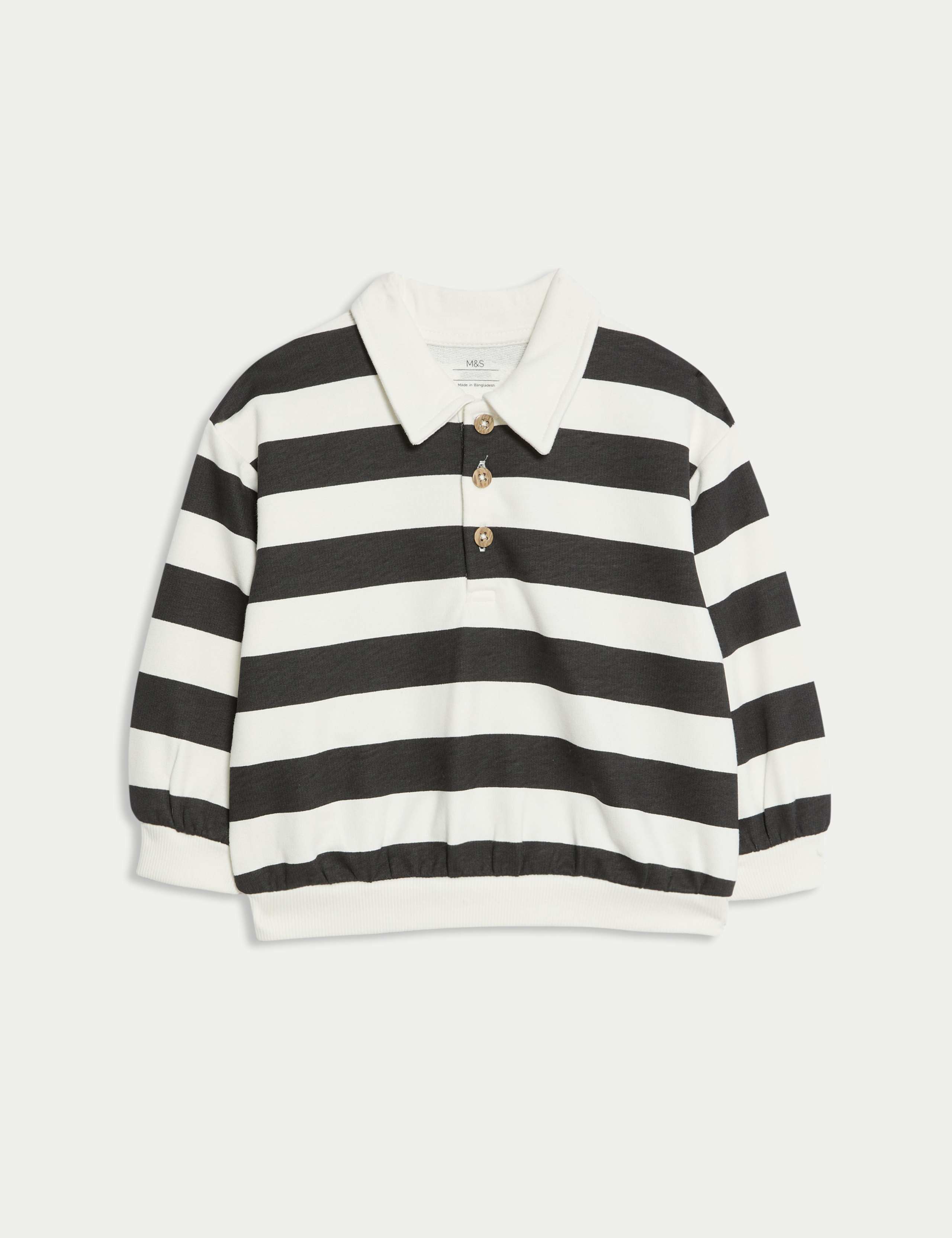 Cotton Rich Striped Rugby Sweatshirt (0-6 Yrs) 1 of 3