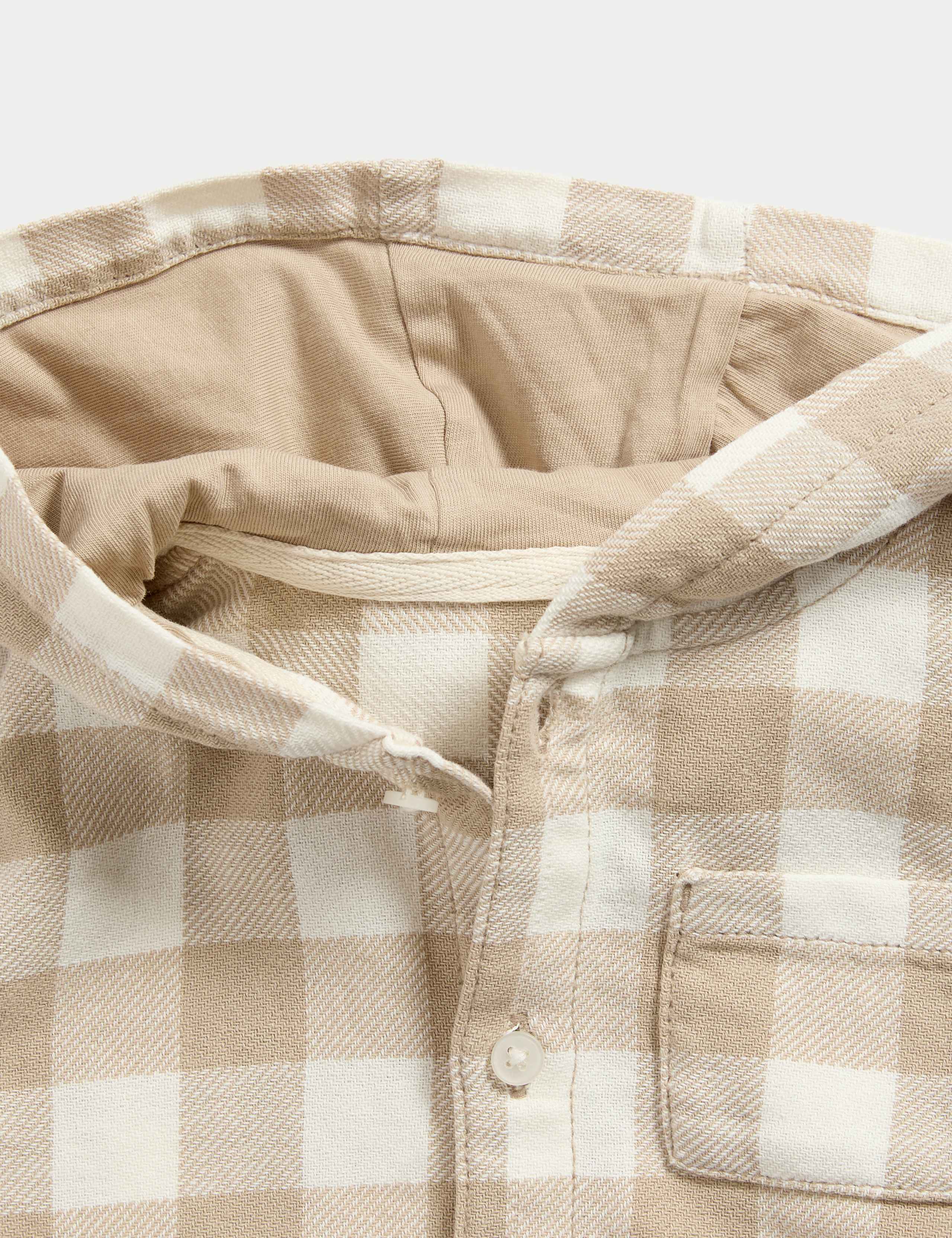 3pc Pure Cotton Checked Shacket Outfit (0-6 Yrs) 7 of 8