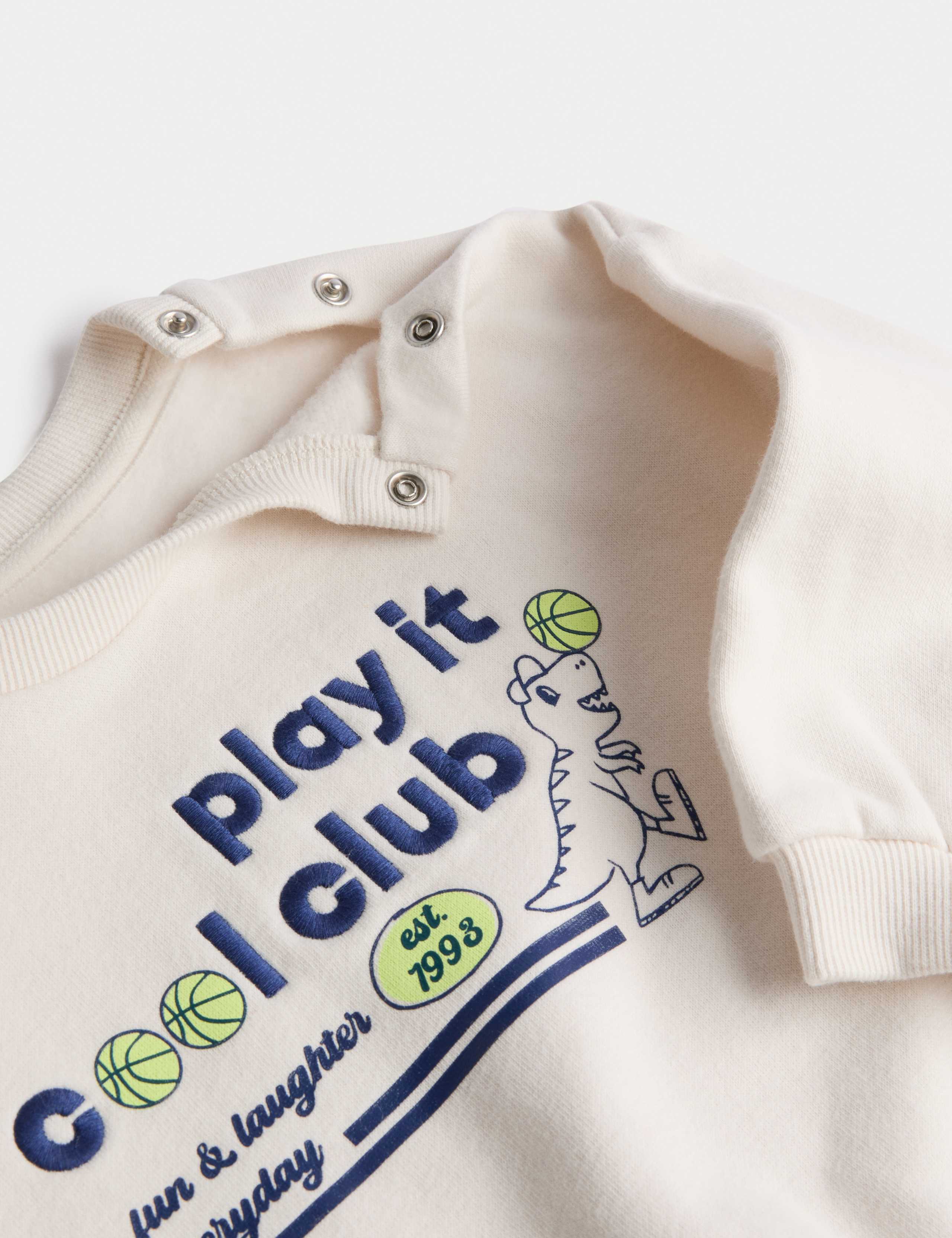 2pc Cotton Rich Dinosaur Sweatshirt Jeans Outfit (0 Mths-3 Yrs) 2 of 3