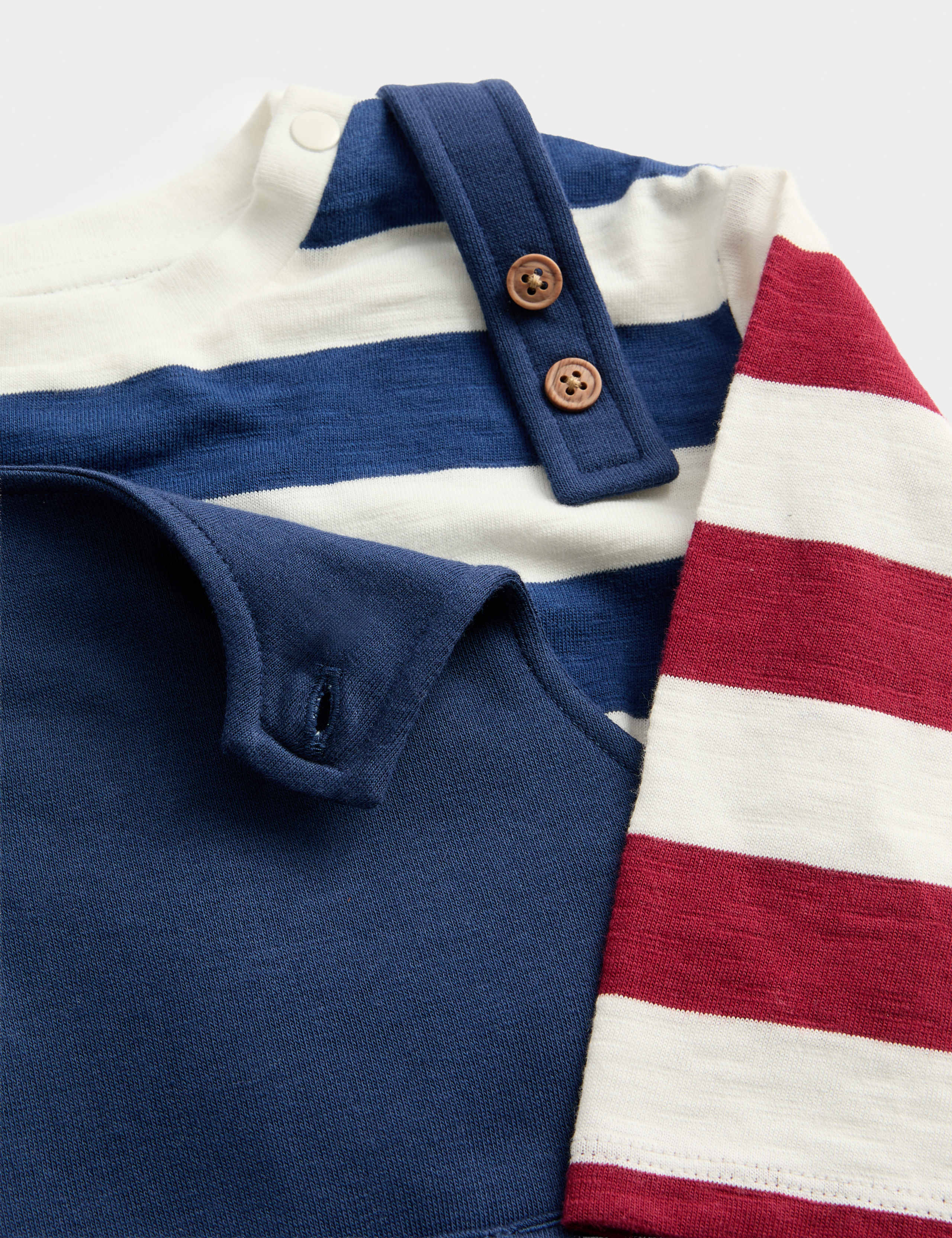 2pc Jersey Dungarees with Striped Tee (0-3 Yrs) 2 of 2