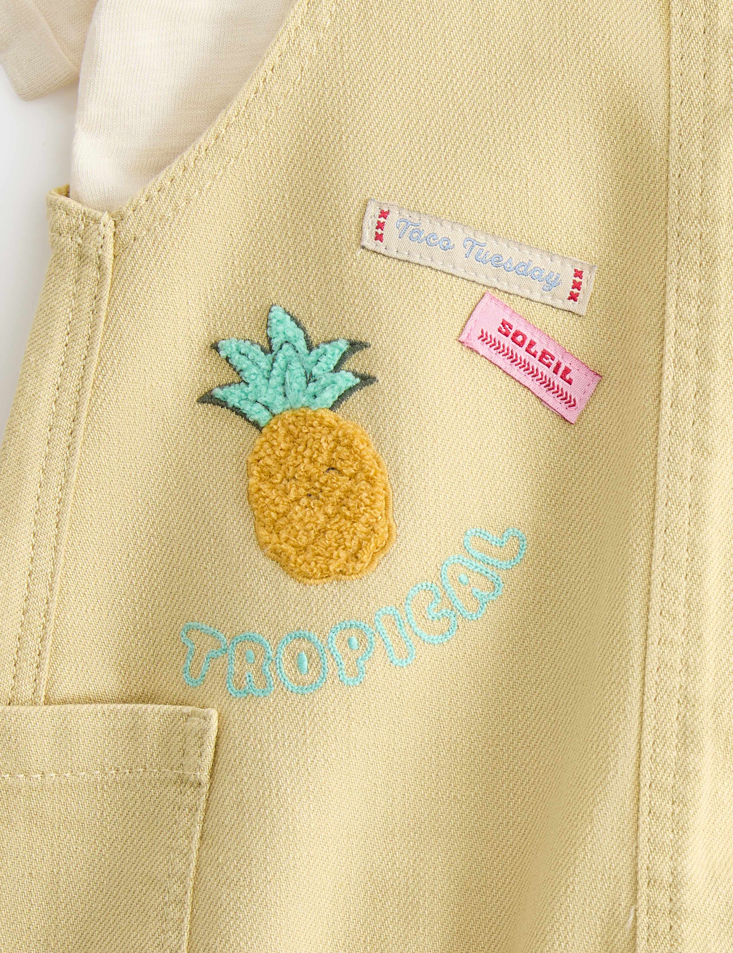 2 Piece Embroidered Bib Shorts and Top (0-3 Yrs) 2 of 3