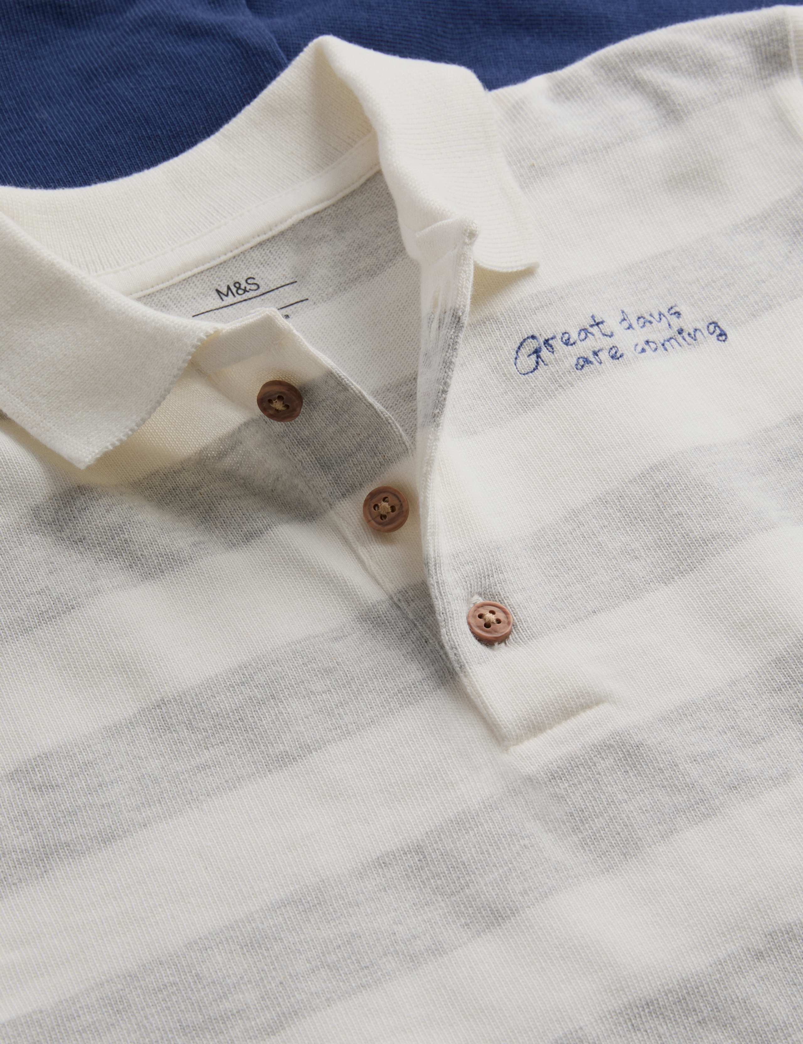 2pk Pure Cotton Long Sleeve Polo Tops (0-3 Yrs) 3 of 3