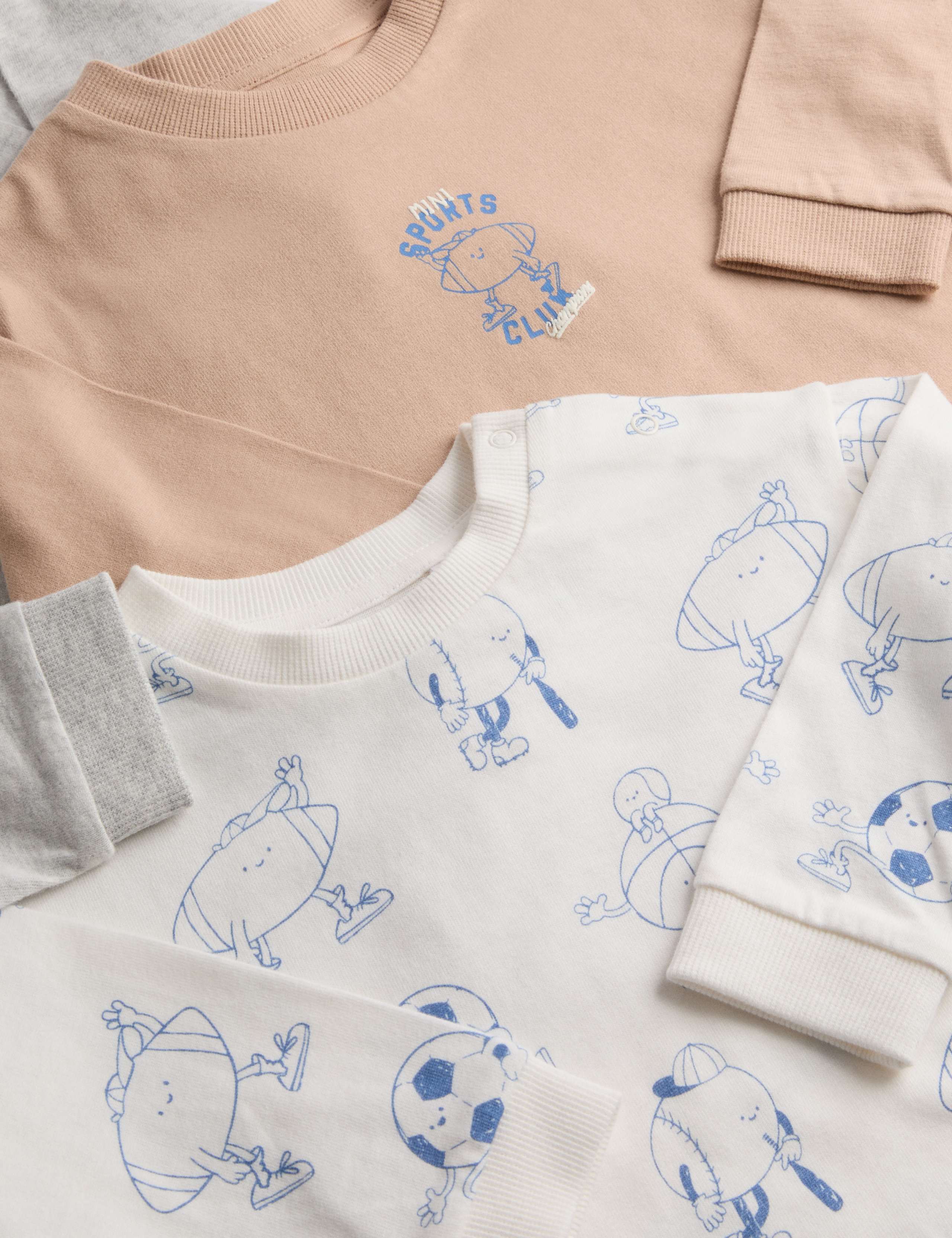 3pk Pure Cotton Sport Tops (0-3 Yrs) 3 of 3