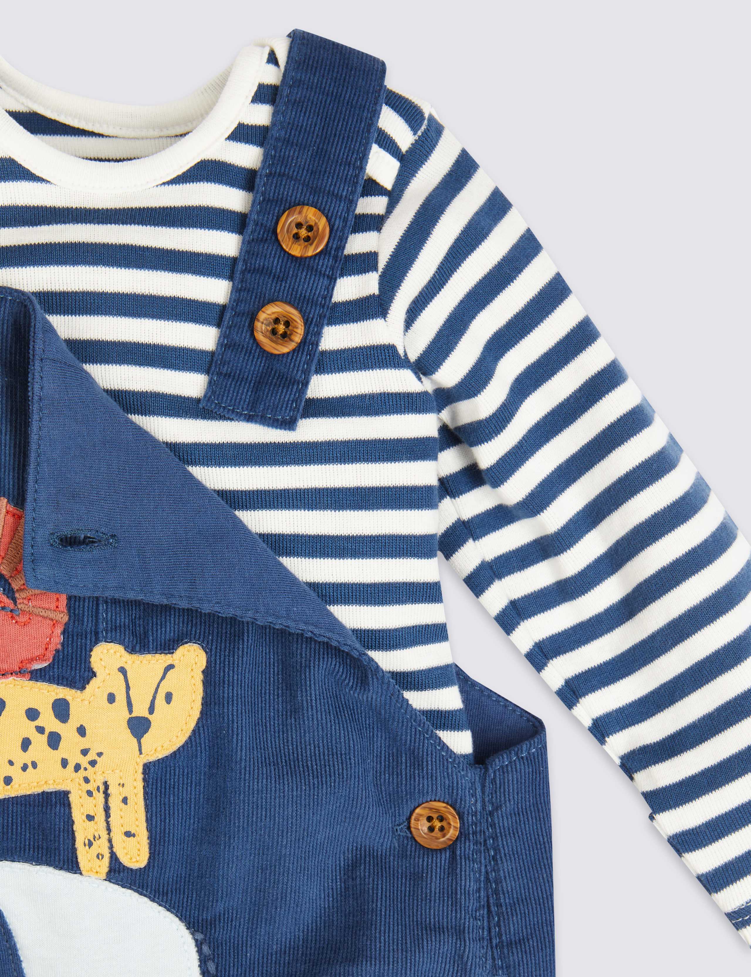 2pc Pure Cotton Dungarees Outfit (7lbs-36 Mths) 5 of 6
