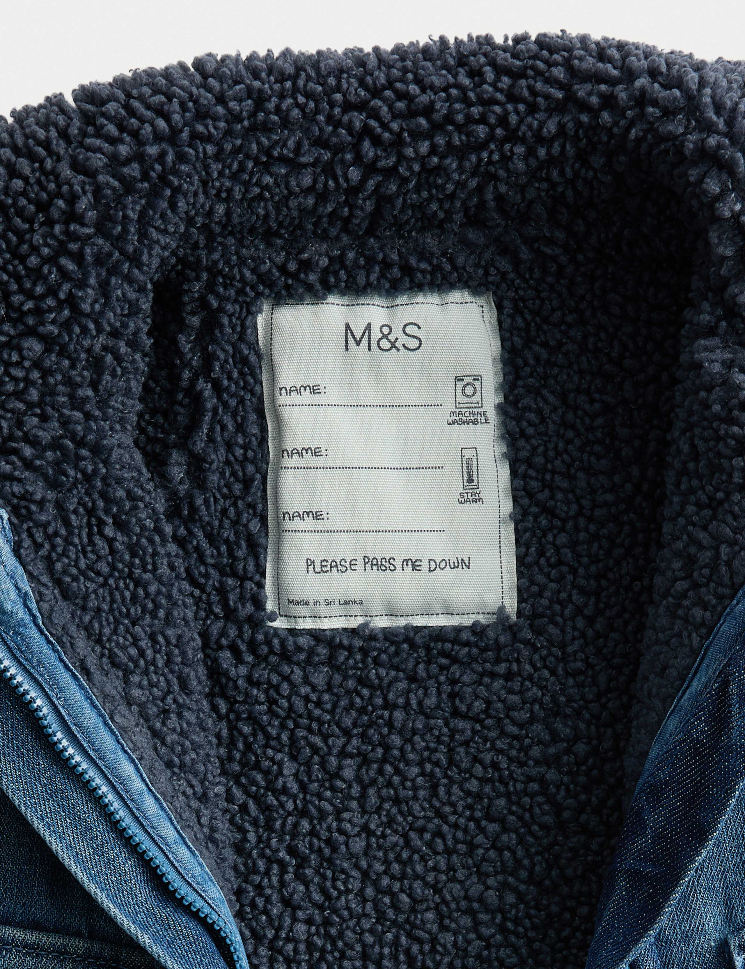 Denim Acorn Badge Borg Lined Jacket (0 Mths-3 Yrs) 3 of 4