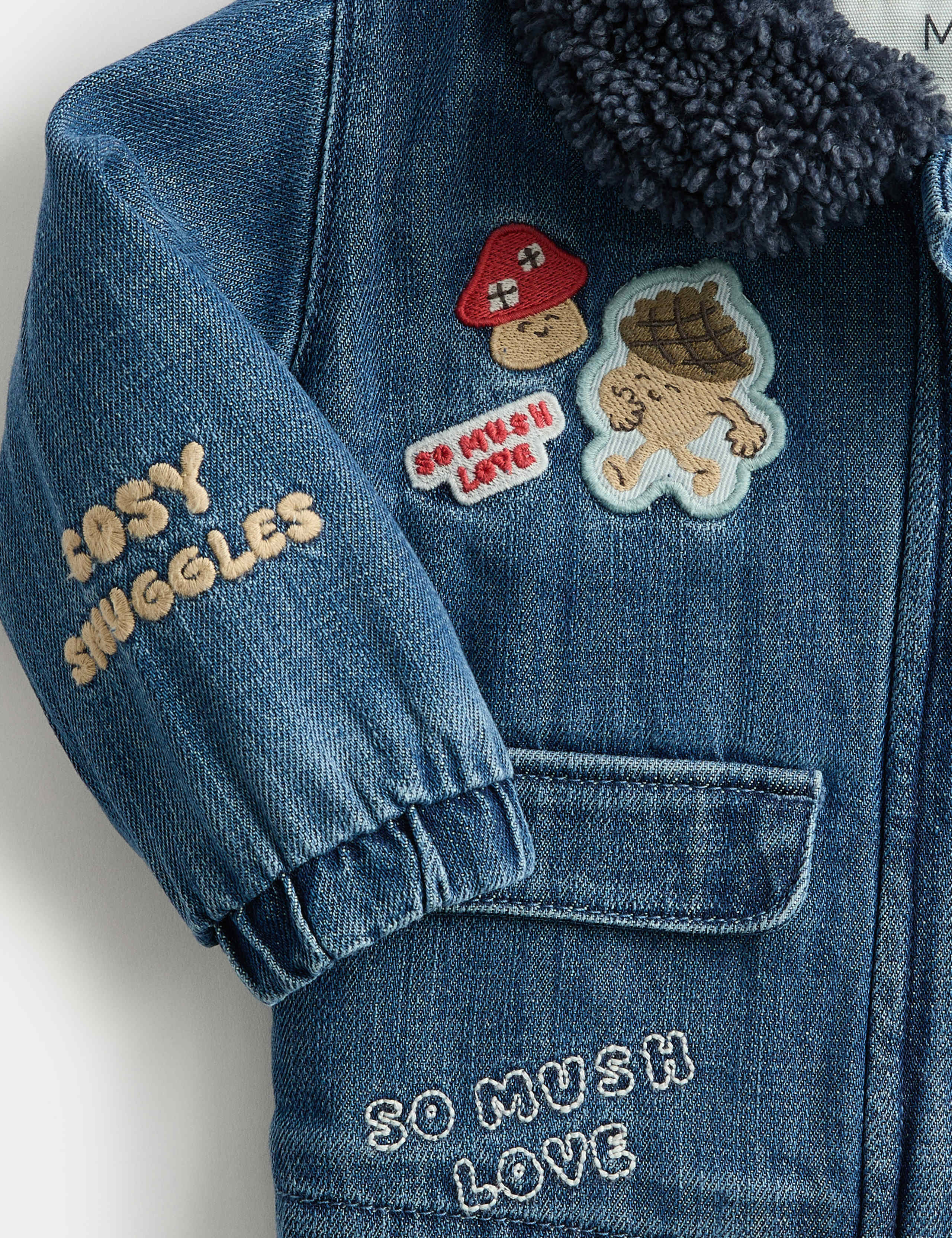 Denim Acorn Badge Borg Lined Jacket (0 Mths-3 Yrs) 4 of 4
