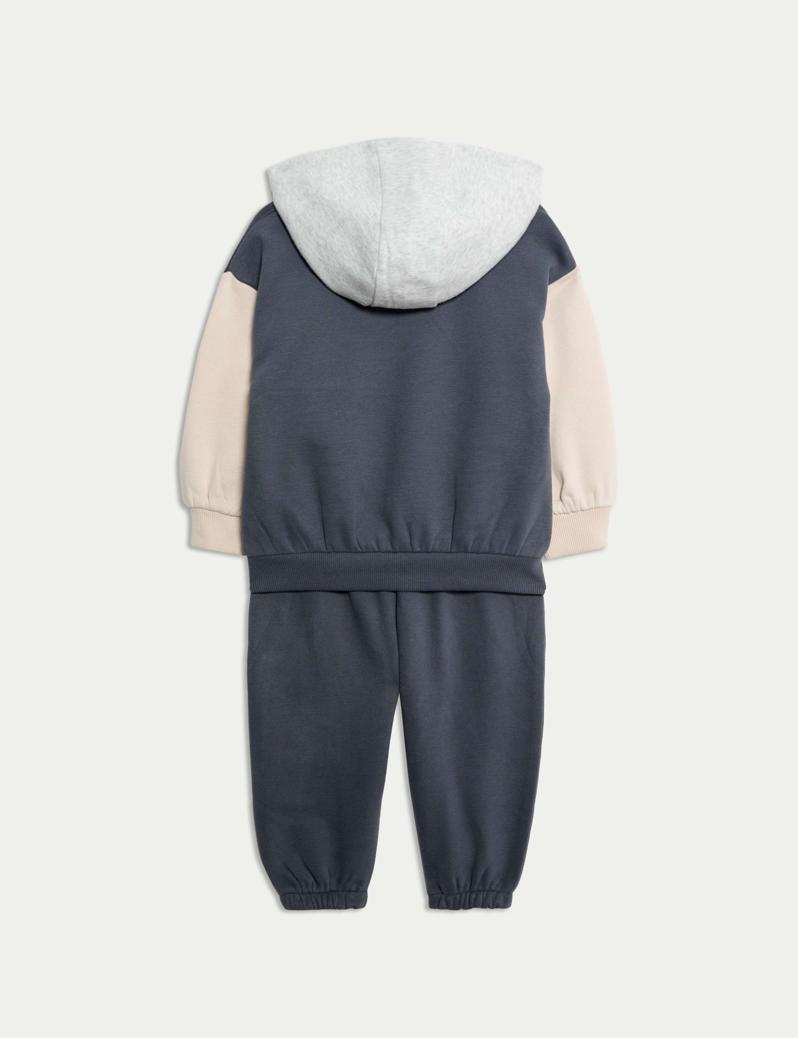 2pc Cotton Rich Colour Block Hooded Sweat Outfit (0-6 Yrs) 2 of 6