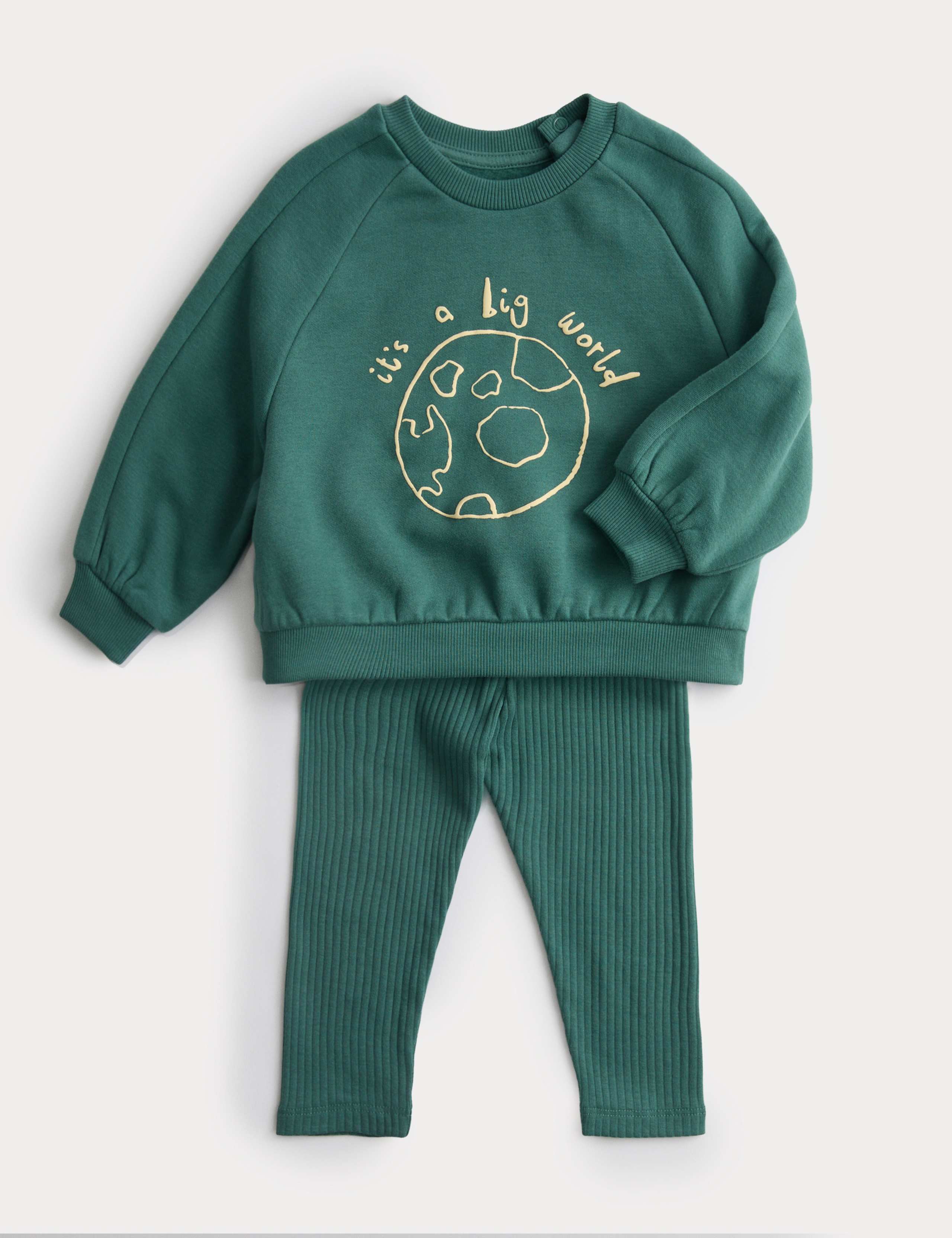 2pc Big World Sweatshirt & Leggings Outfit (0-3 Yrs) 1 of 3