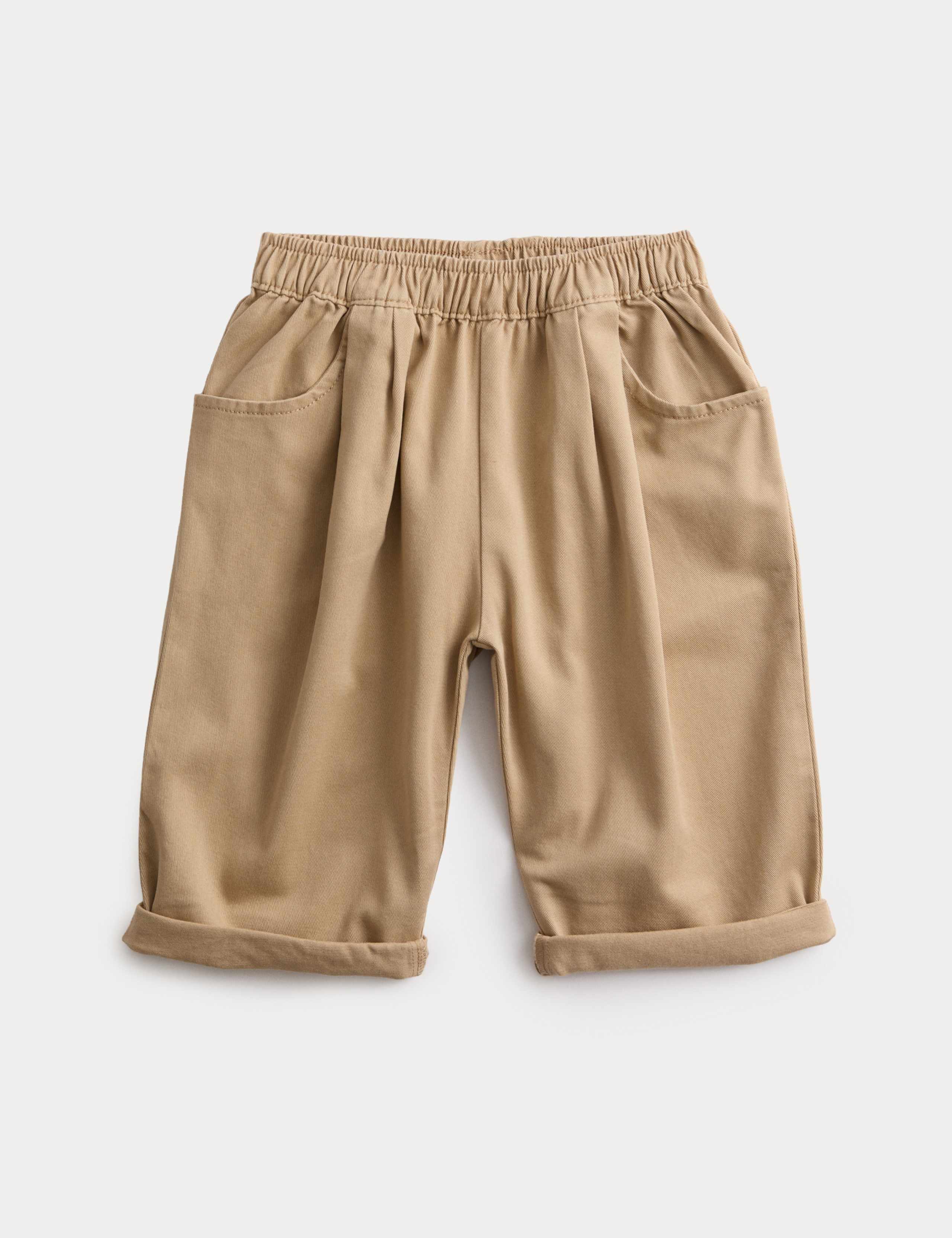 Pure Cotton Pleated Oversized Chinos (0-6 Yrs) 1 of 1