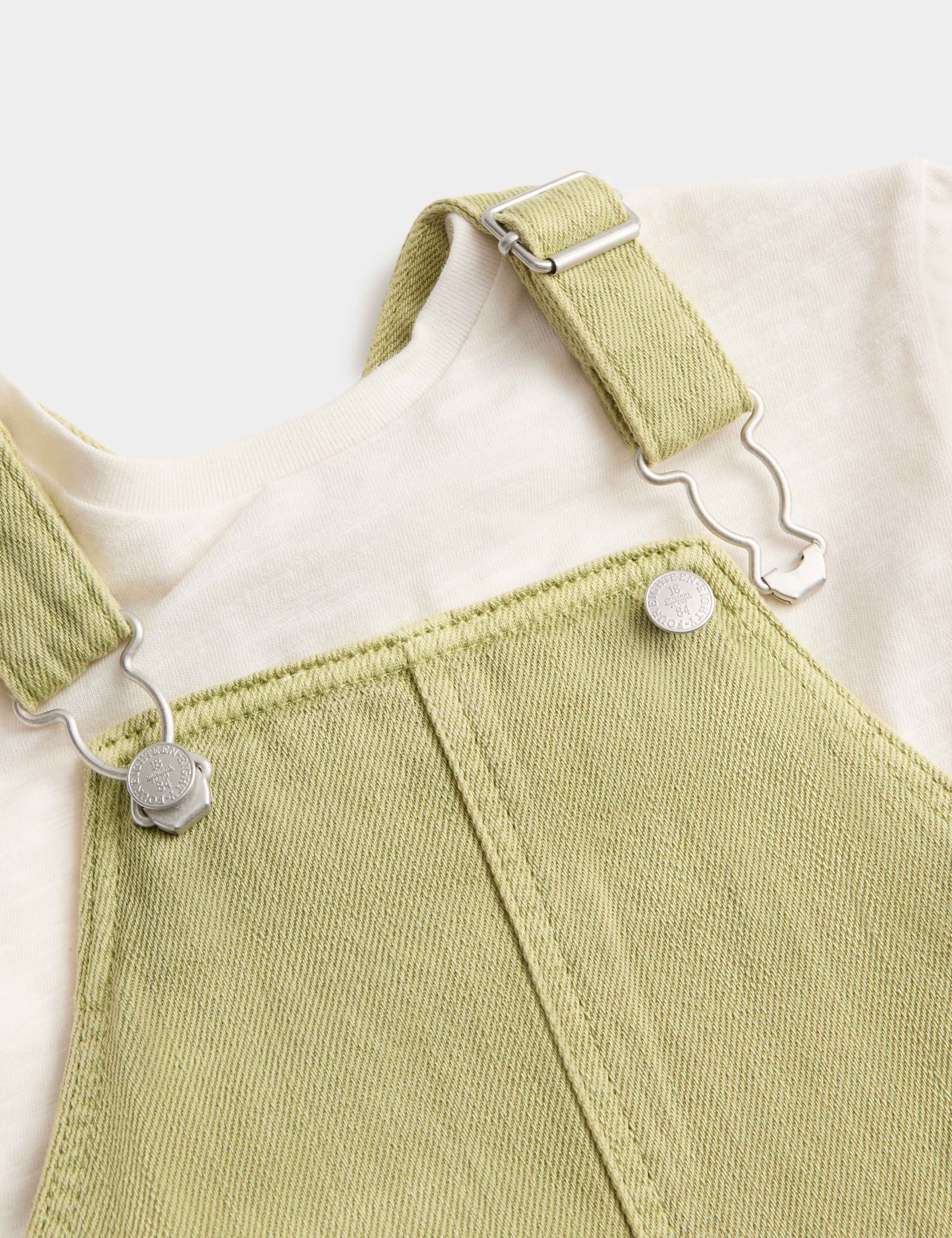 Cotton Rich Dungarees & Top Outfit (0-3 Years) 2 of 3