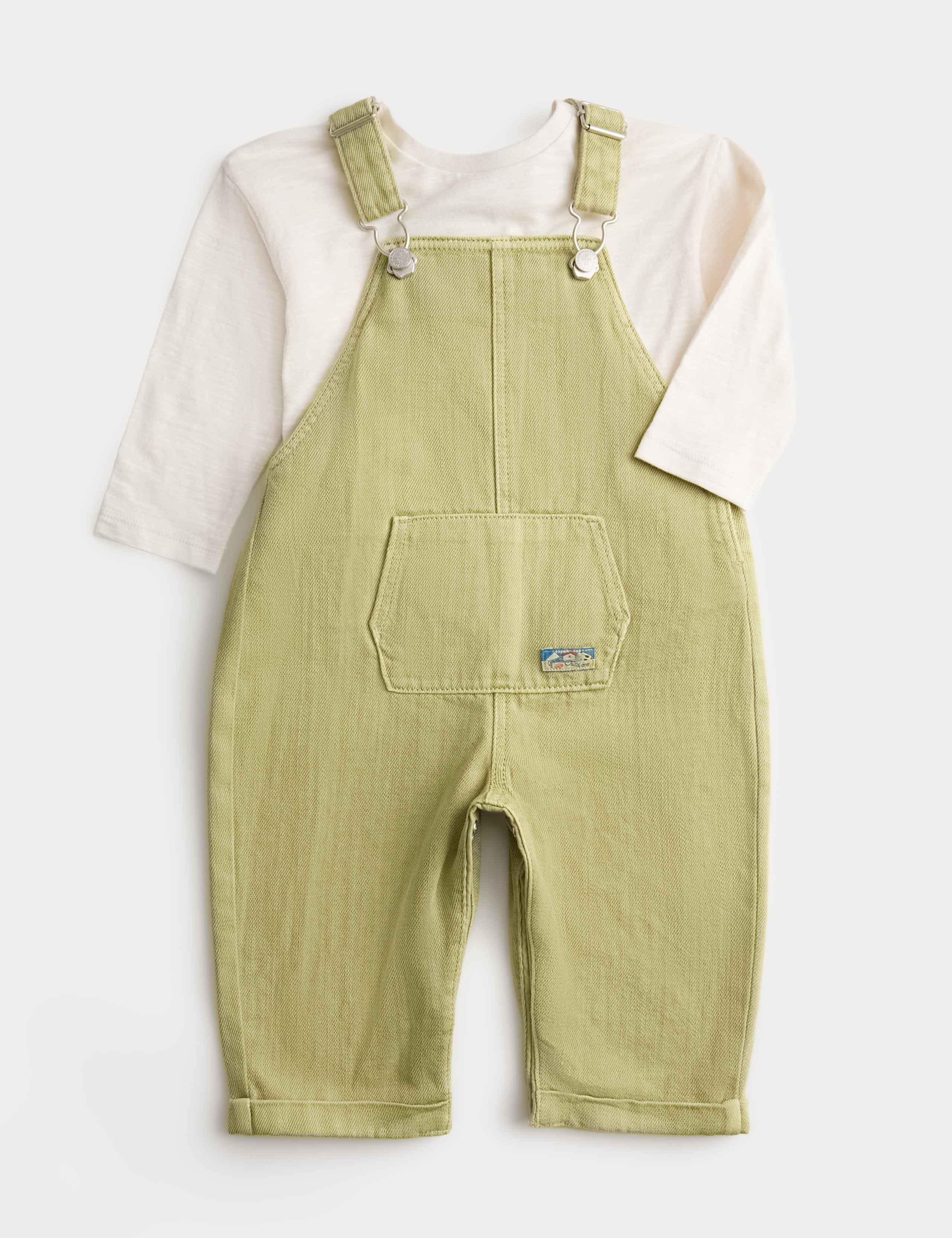 Cotton Rich Dungarees & Top Outfit (0-3 Yrs) 1 of 3