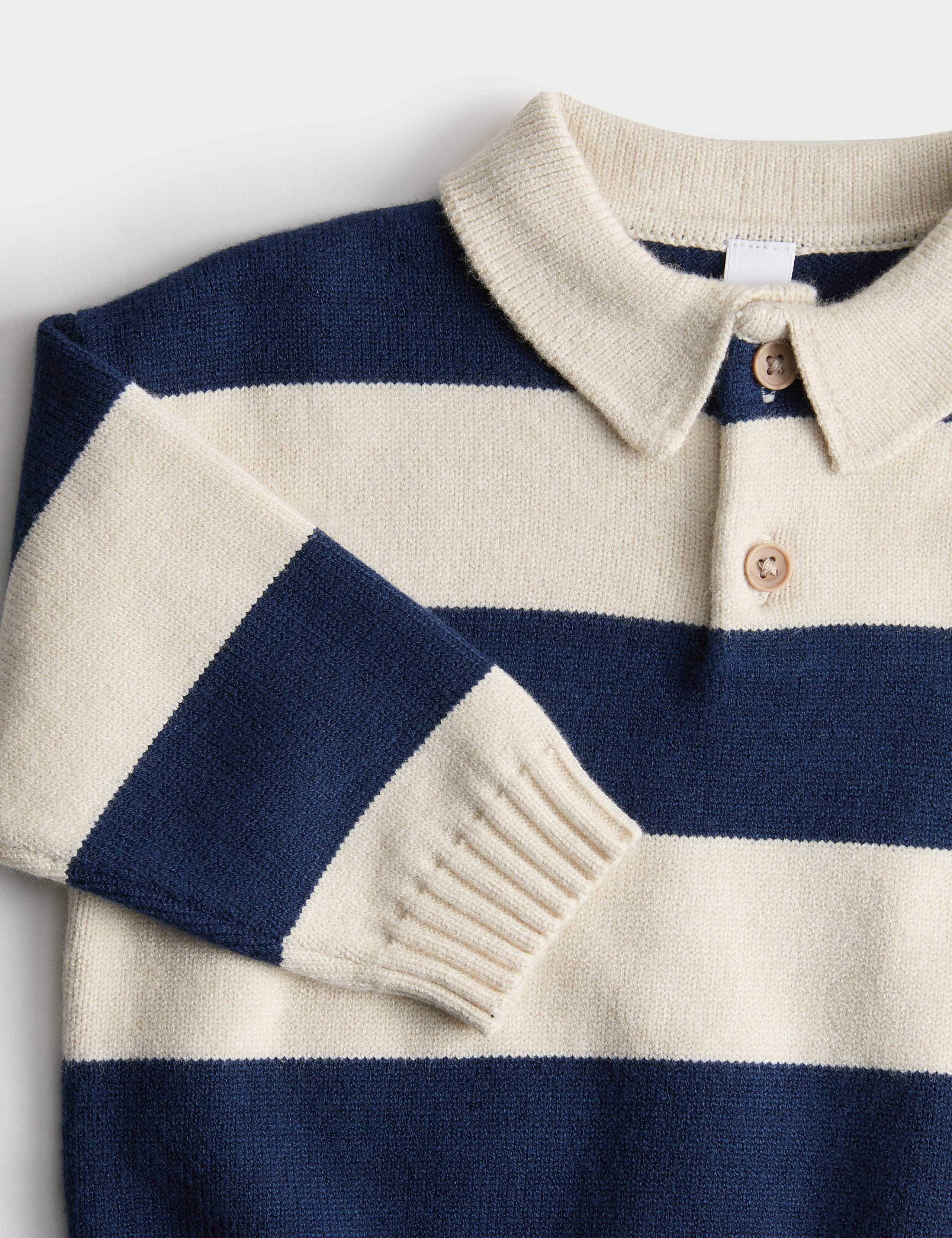 Striped Knitted Rugby Top (0-3 Yrs) 2 of 2