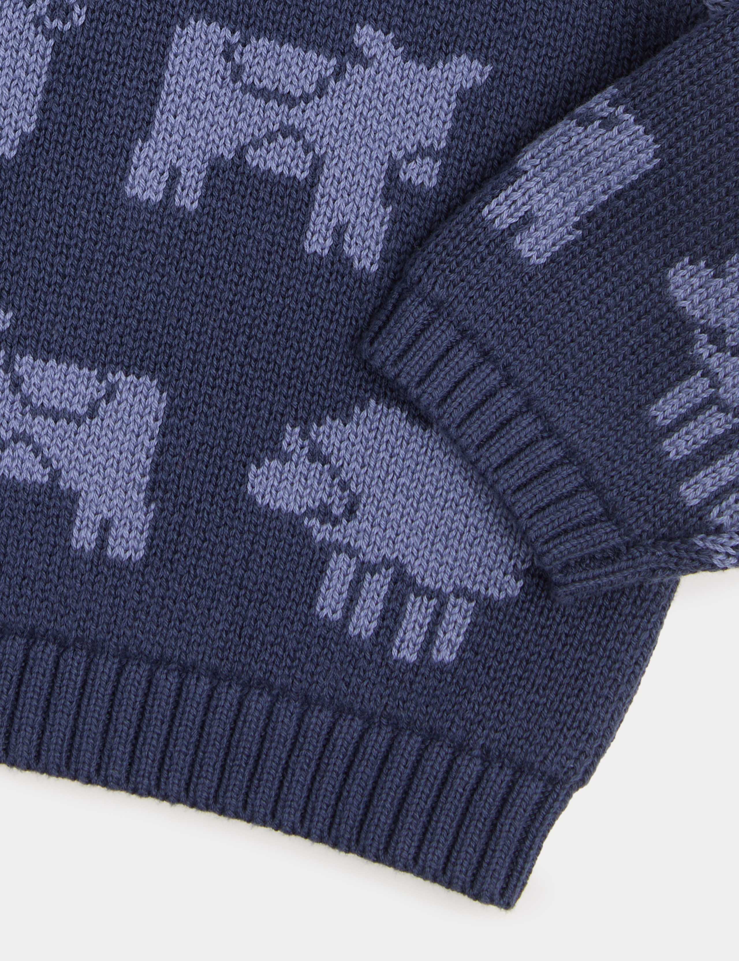 Pure Cotton Cow Motif Knitted Jumper (0-3 Yrs) 2 of 2