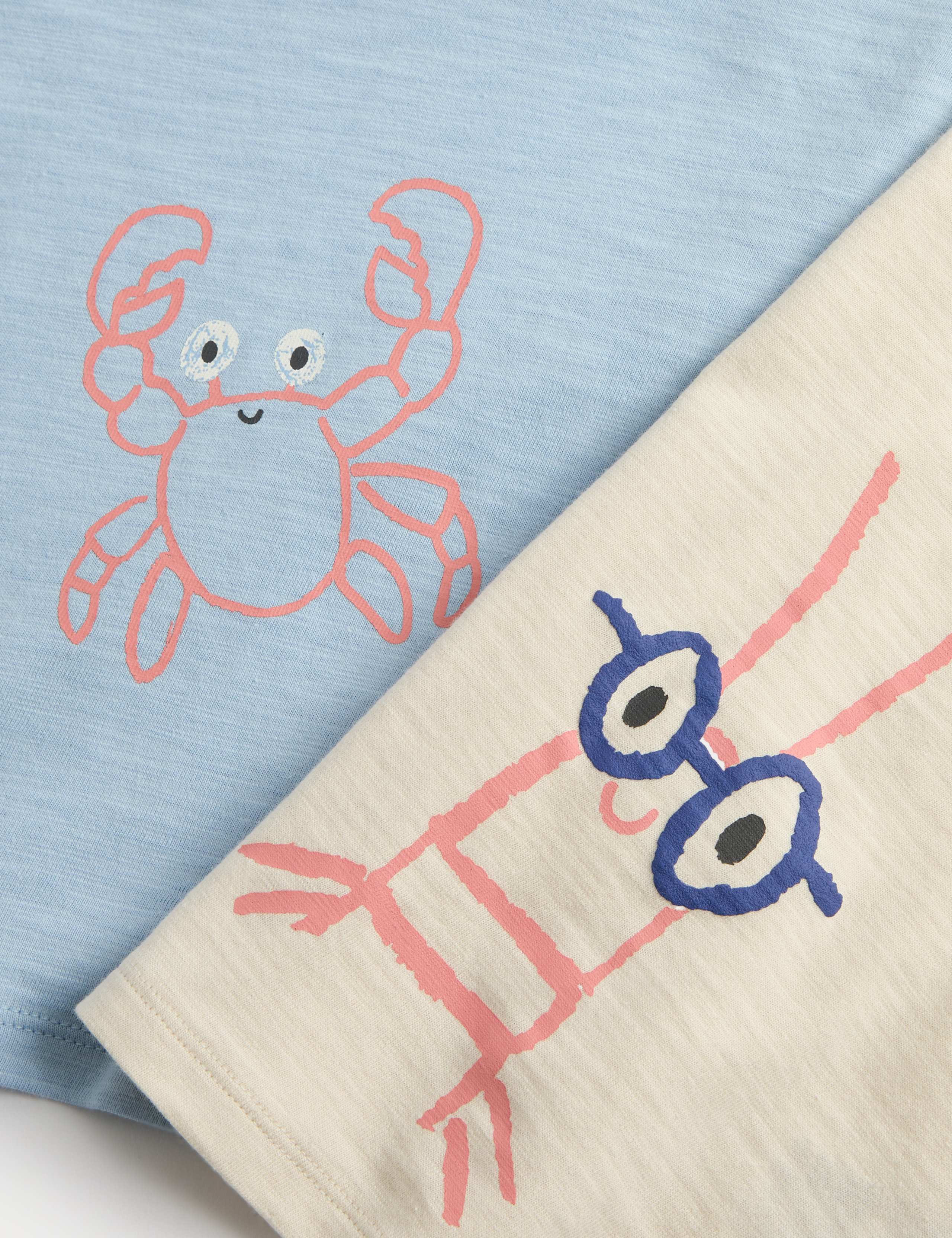 3 Pack Pure Cotton Seaside Animal Tops (0-5 Yrs) 2 of 3