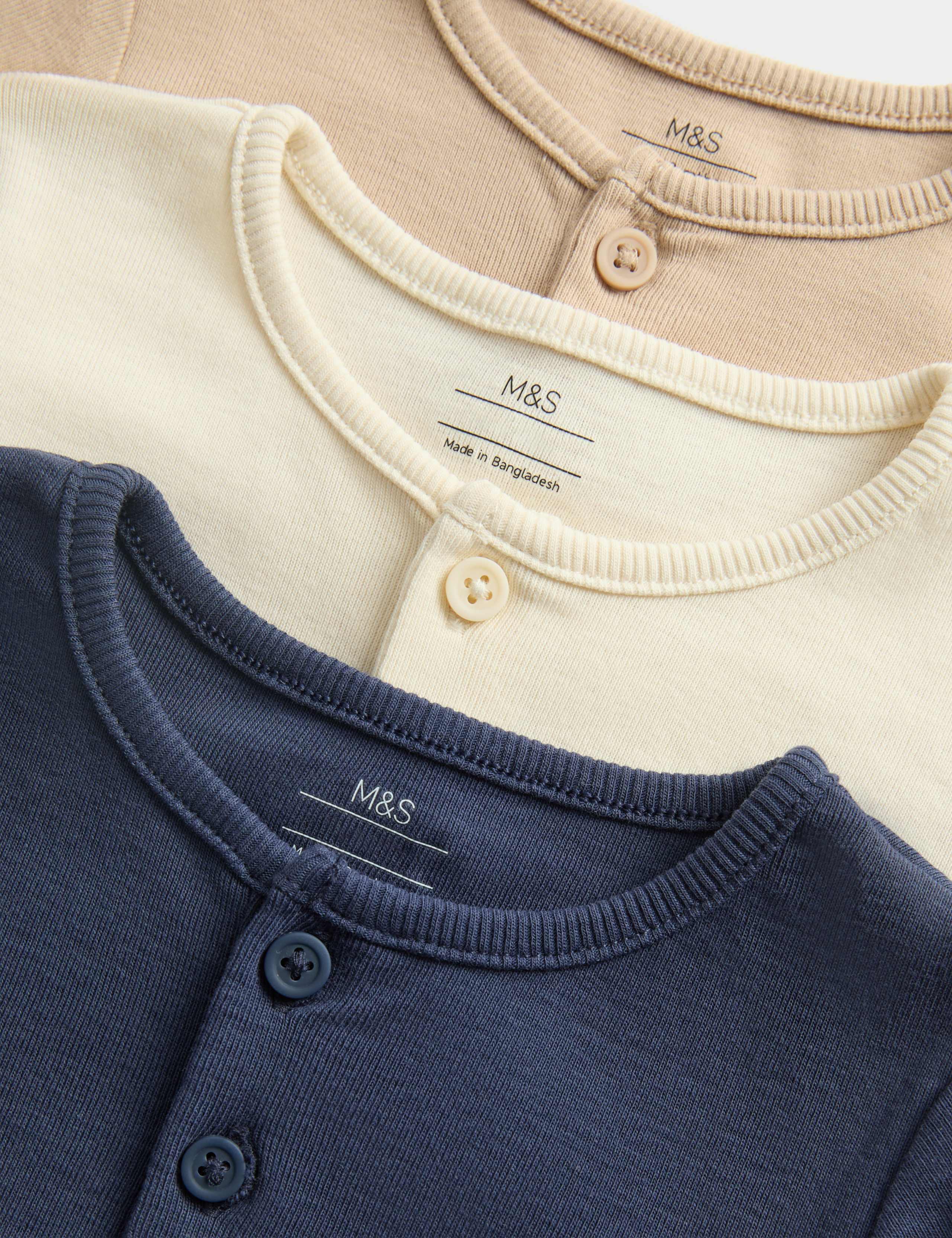 3 Pack Short Sleeve Henley Tops (0-5 Yrs) 2 of 2