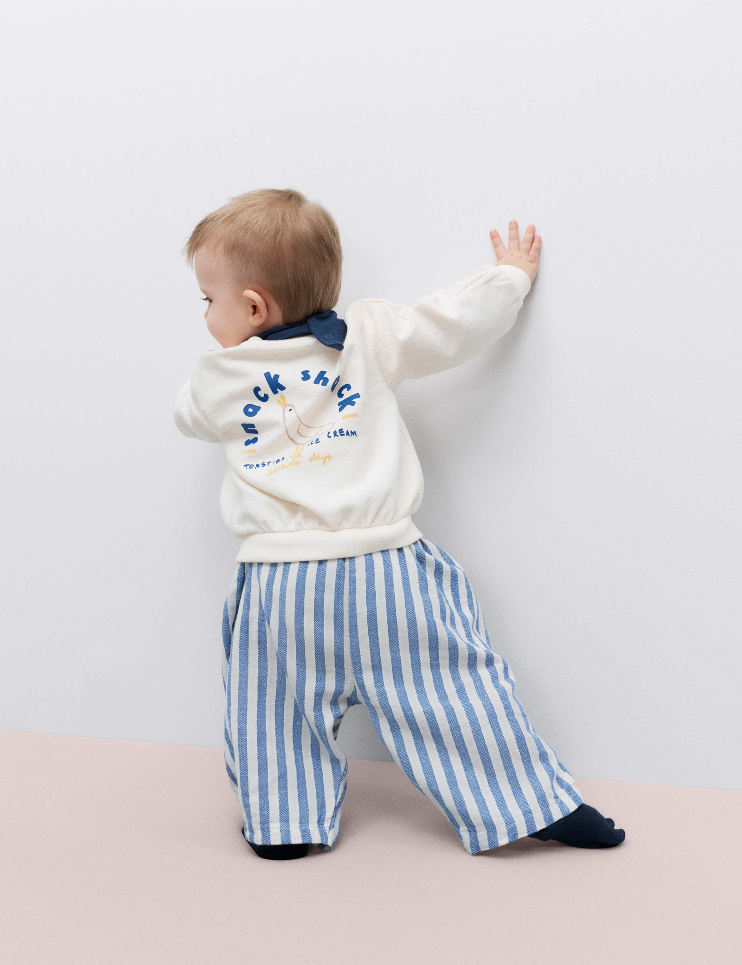3 Piece Seagull Sweat & Striped Trousers Outfit (0-5 Yrs) 1 of 4