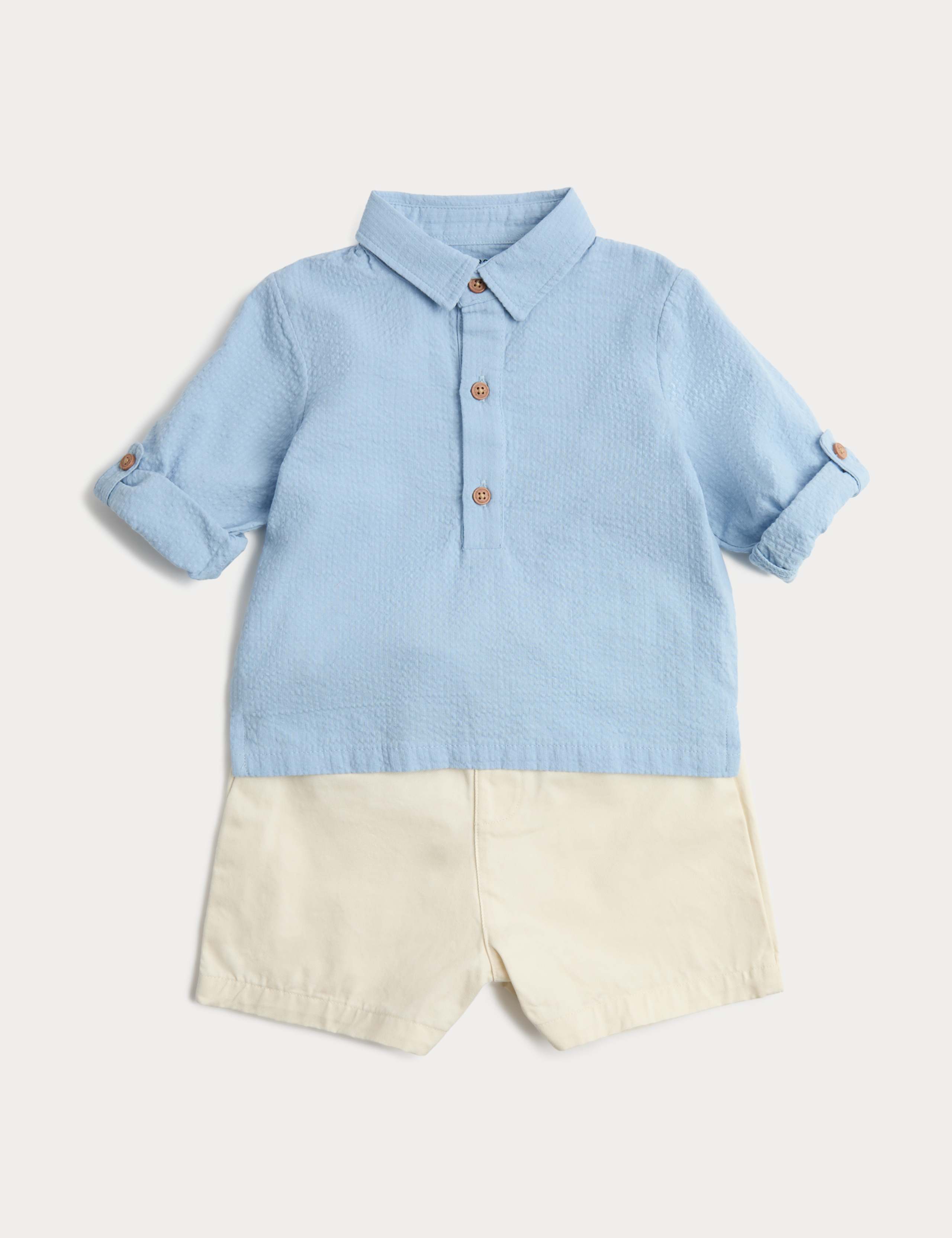 Seersucker Shirt and Chino Shorts Outfit (0 Months-5 Years) 1 of 2