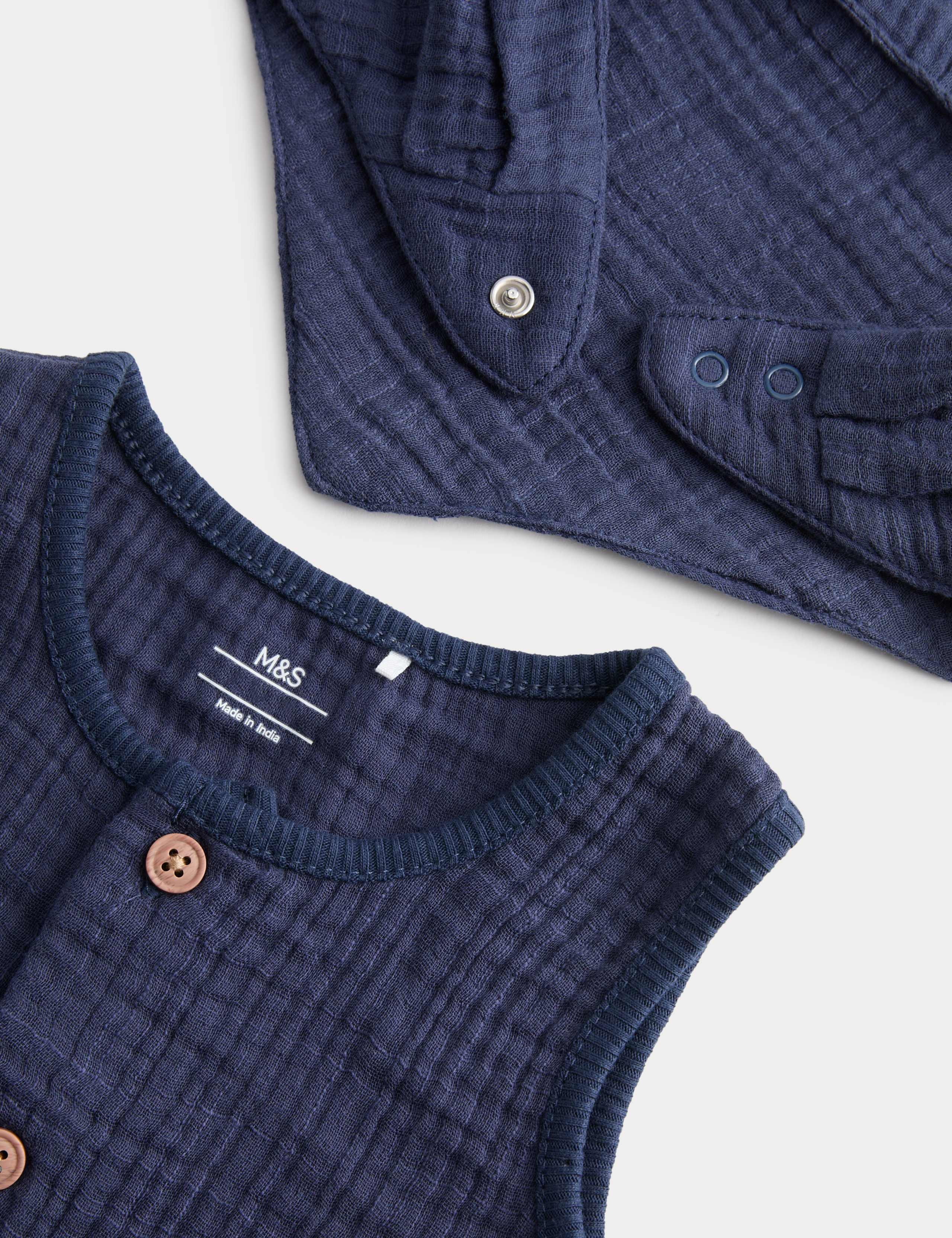 Pure Cotton Romper with Neck Tie (0-3 Yrs) 2 of 2