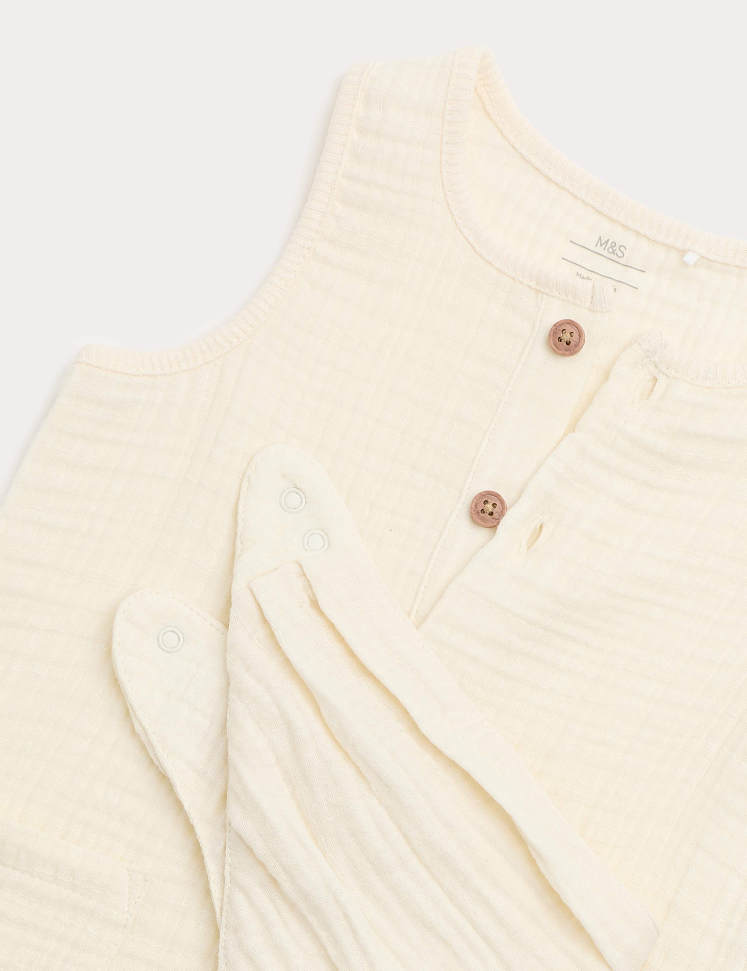 Pure Cotton Romper with Bib (0-3 Yrs) 2 of 2